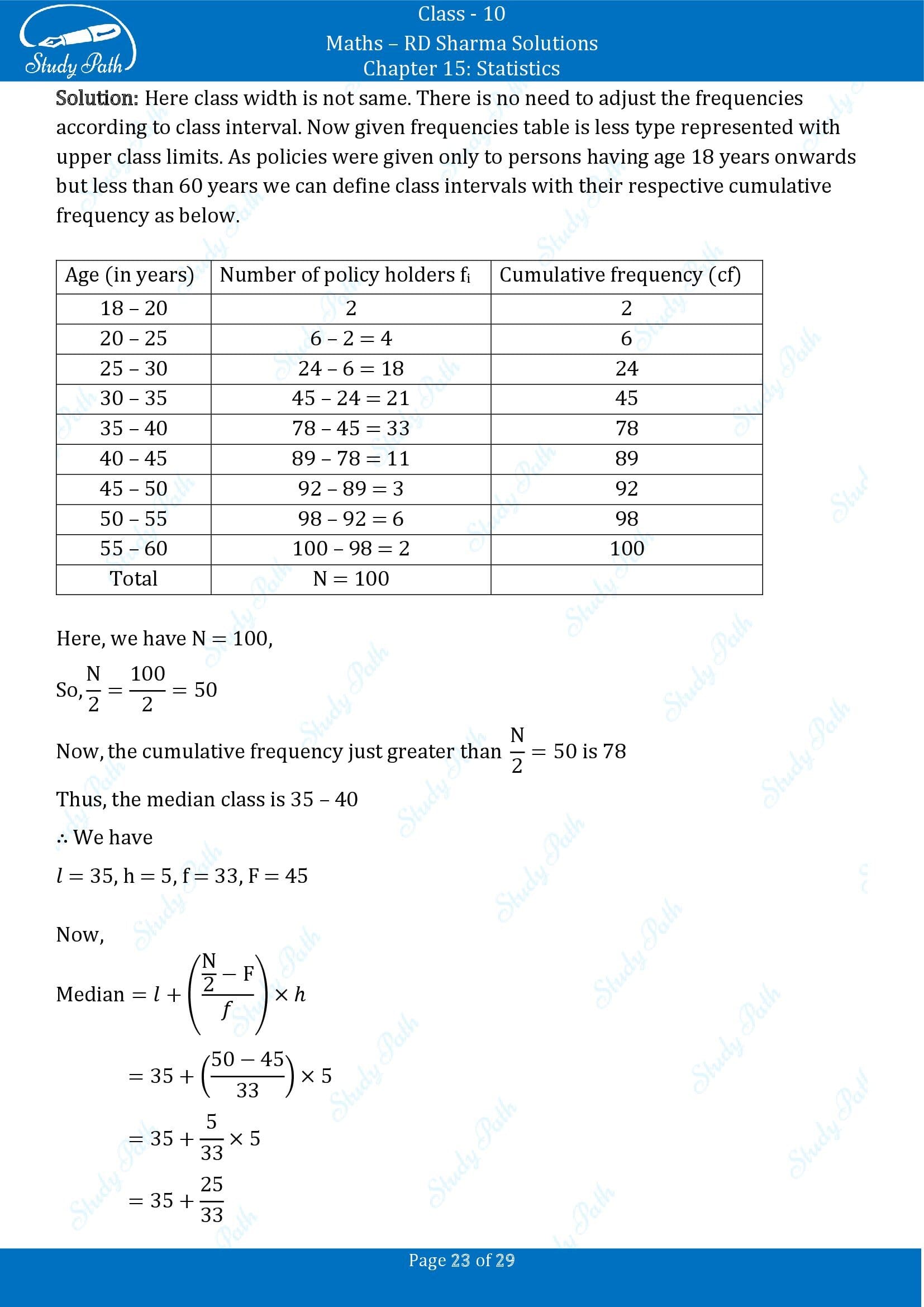 RD Sharma Solutions Class 10 Chapter 15 Statistics Exercise 15.4 00023