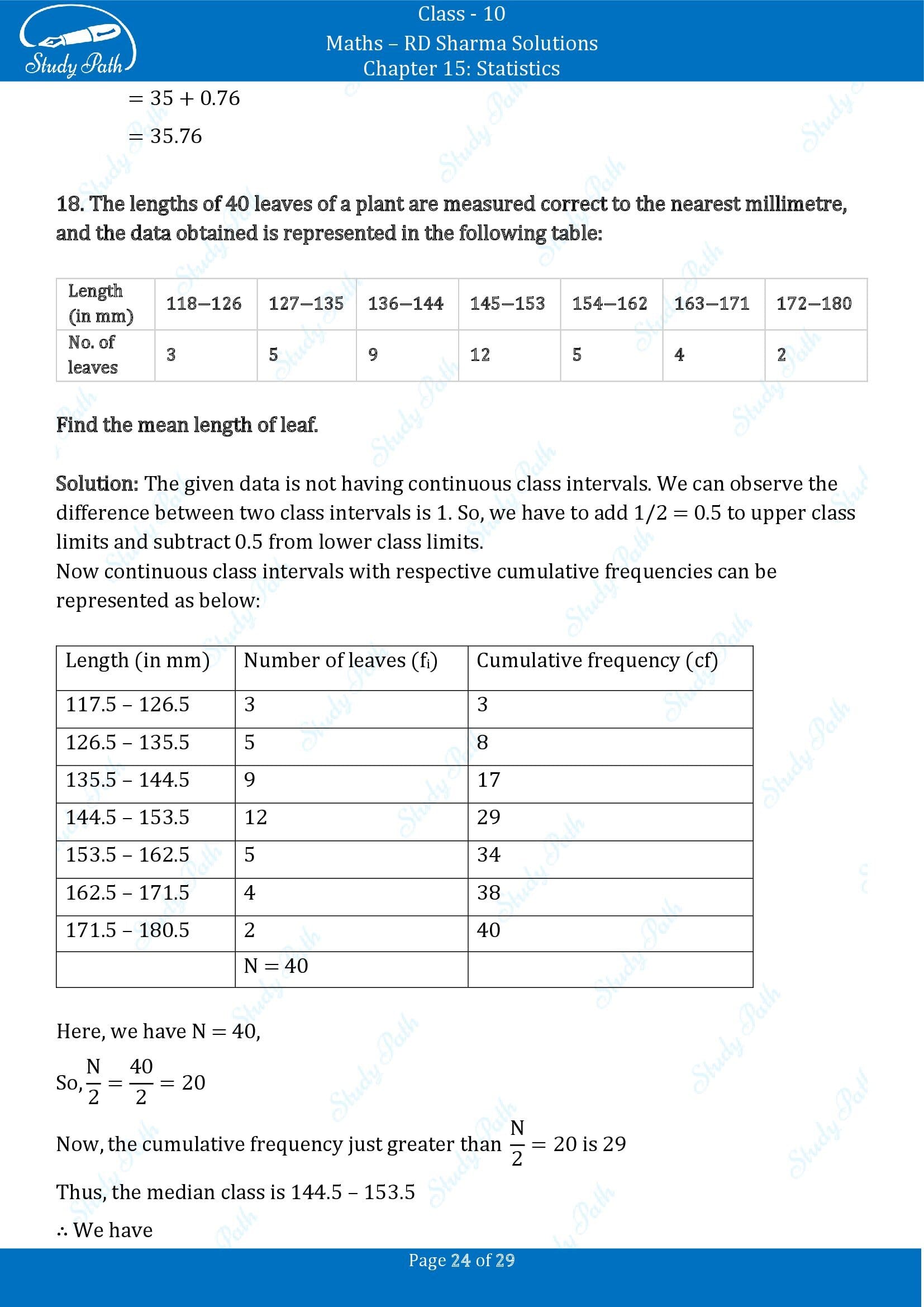 RD Sharma Solutions Class 10 Chapter 15 Statistics Exercise 15.4 00024