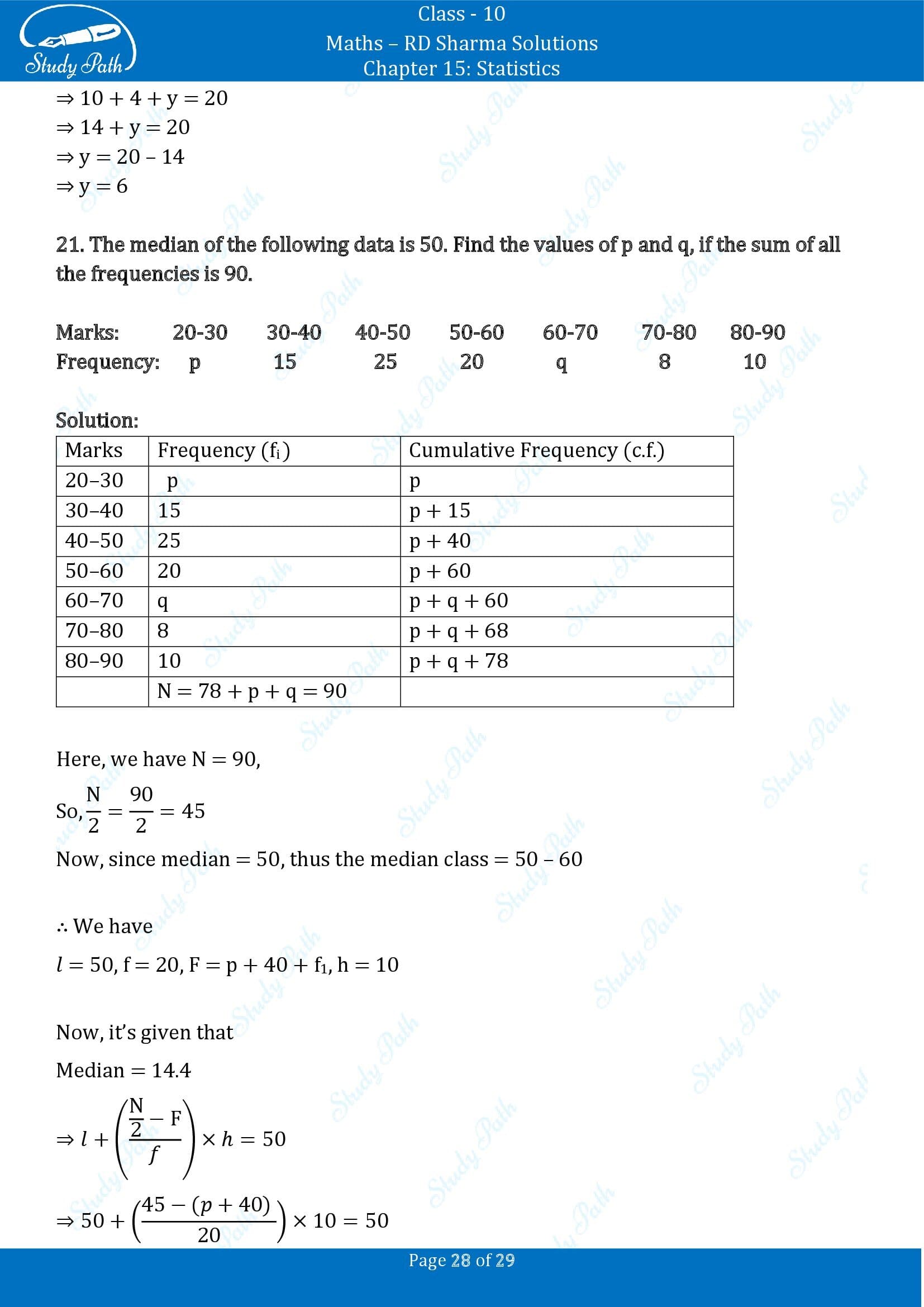 RD Sharma Solutions Class 10 Chapter 15 Statistics Exercise 15.4 00028