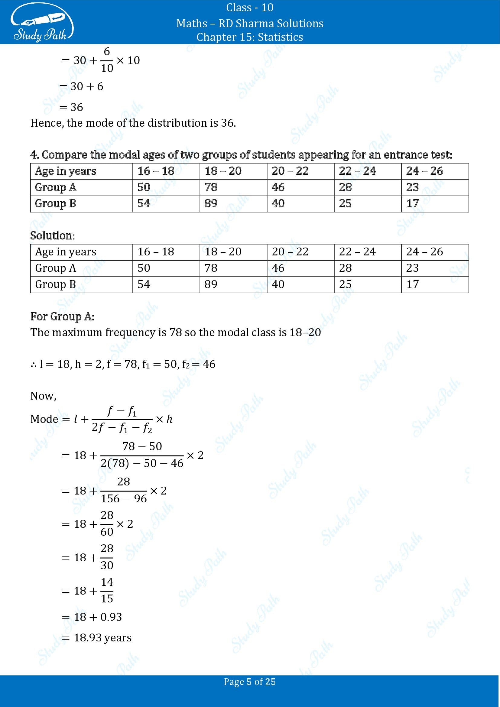 RD Sharma Solutions Class 10 Chapter 15 Statistics Exercise 15.5 00005