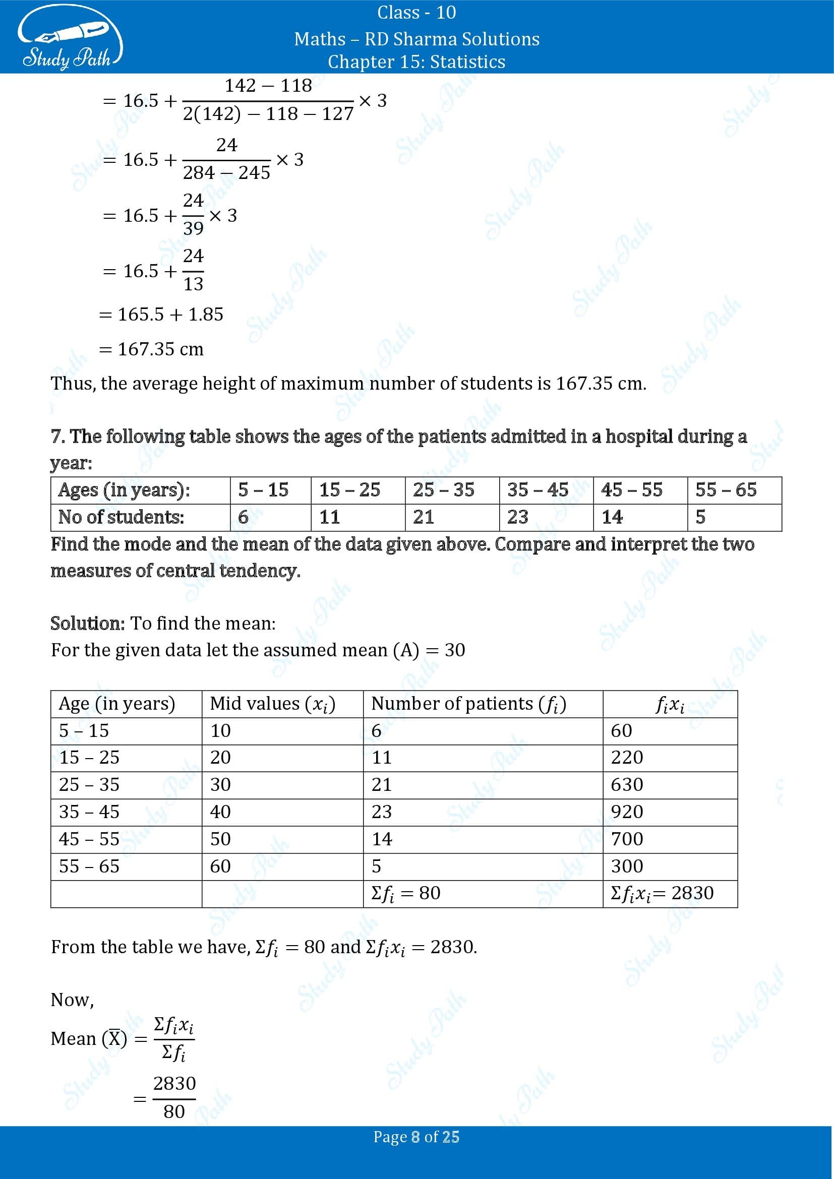 RD Sharma Solutions Class 10 Chapter 15 Statistics Exercise 15.5 00008