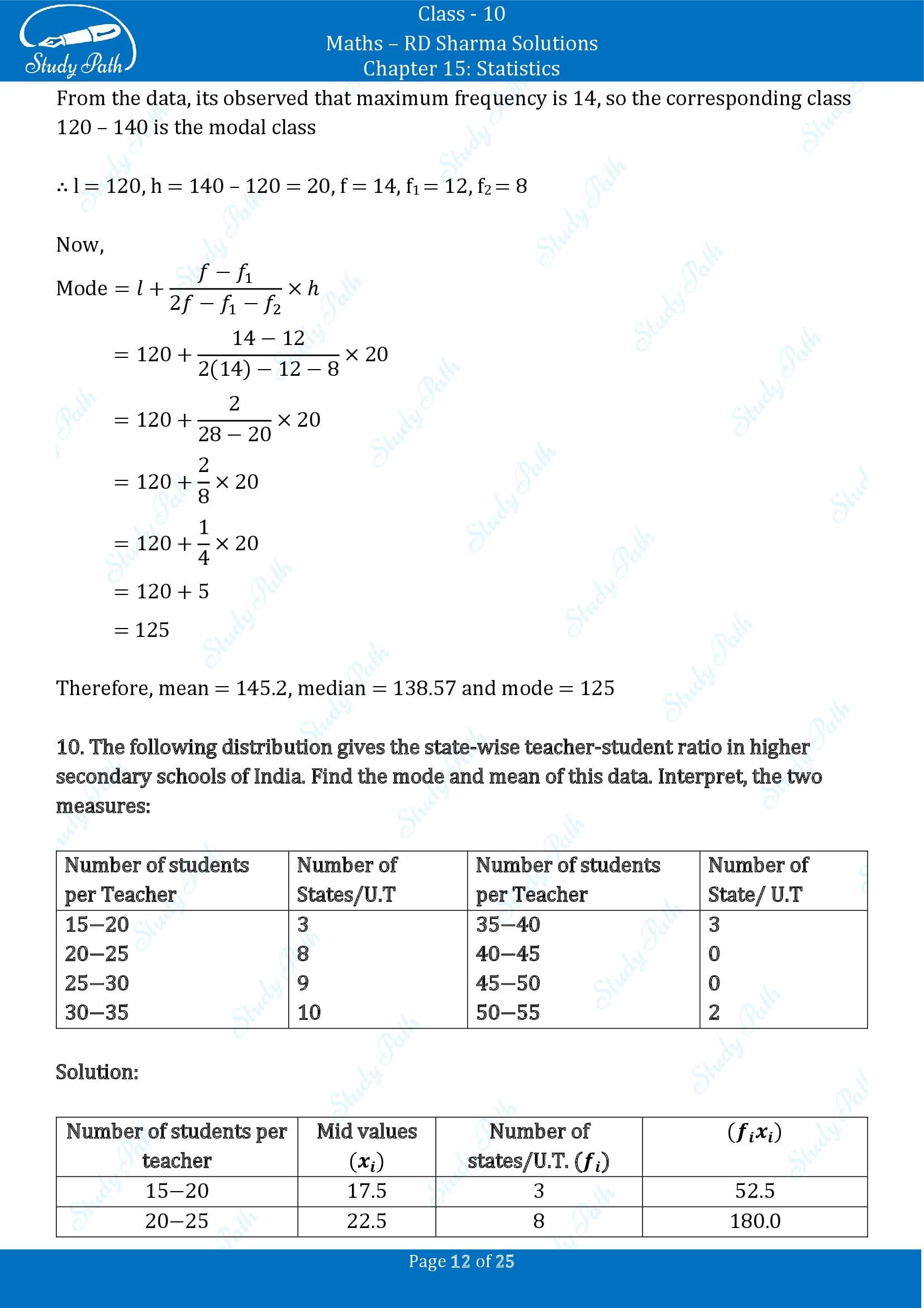RD Sharma Solutions Class 10 Chapter 15 Statistics Exercise 15.5 00012