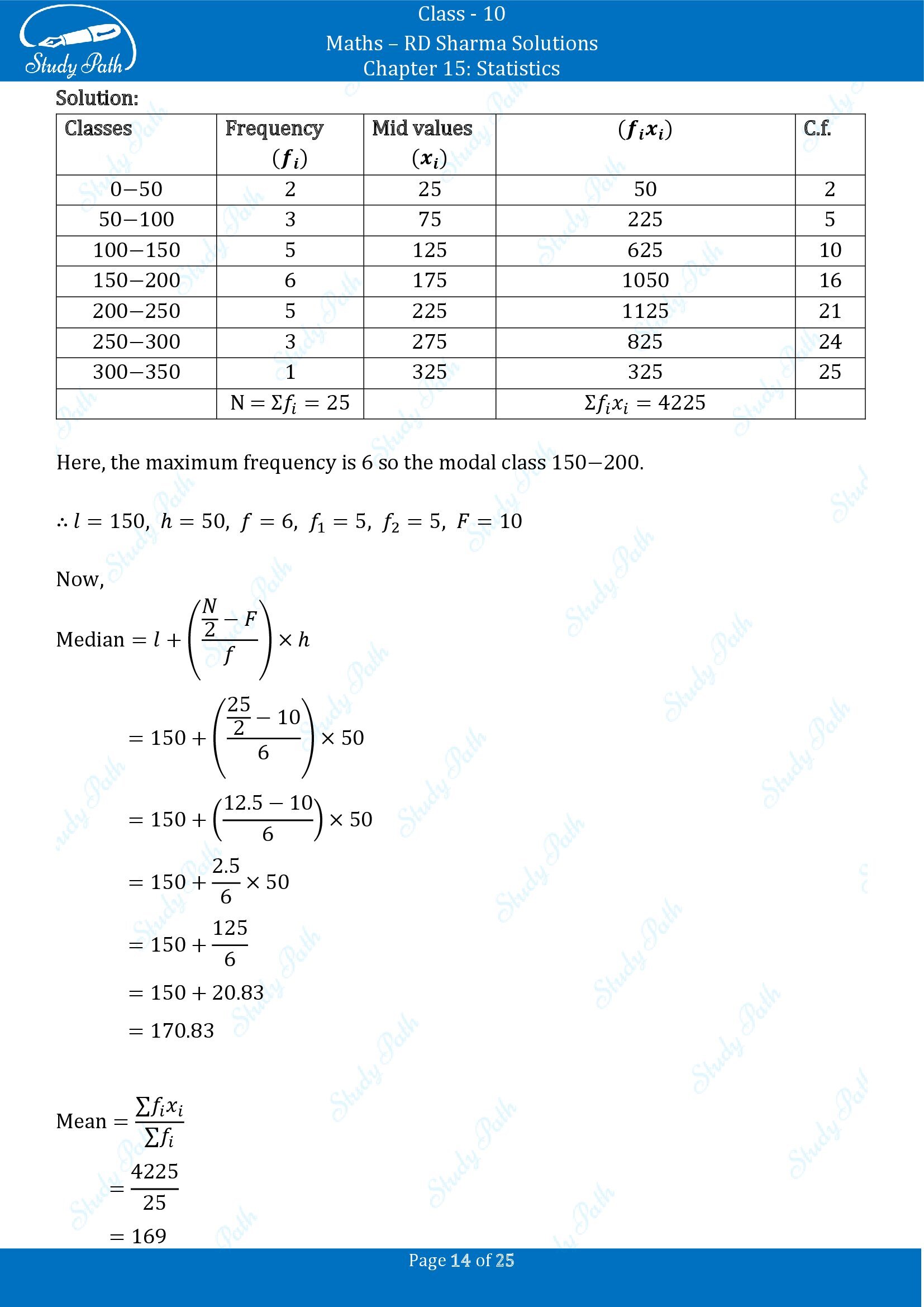 RD Sharma Solutions Class 10 Chapter 15 Statistics Exercise 15.5 00014