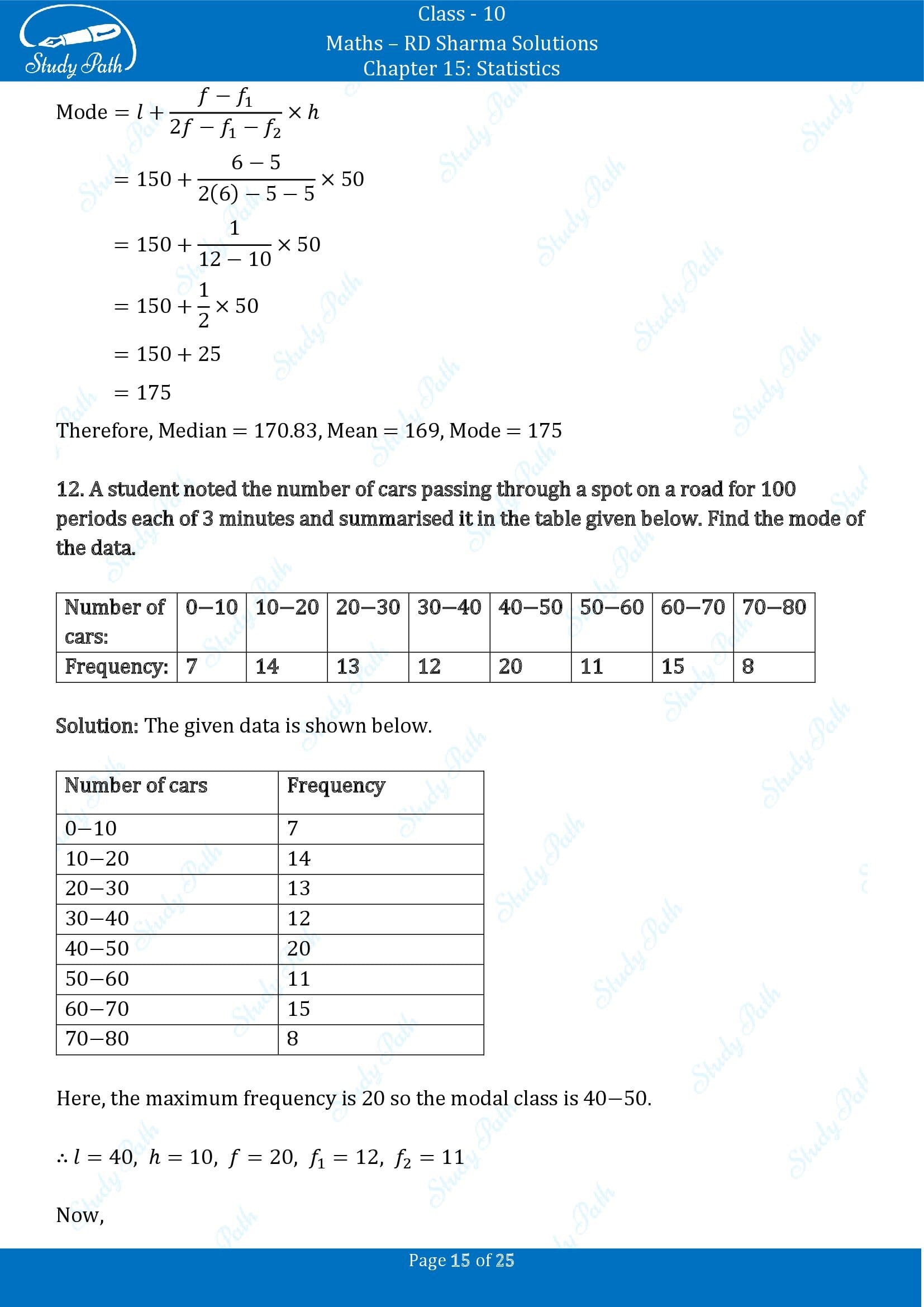 RD Sharma Solutions Class 10 Chapter 15 Statistics Exercise 15.5 00015