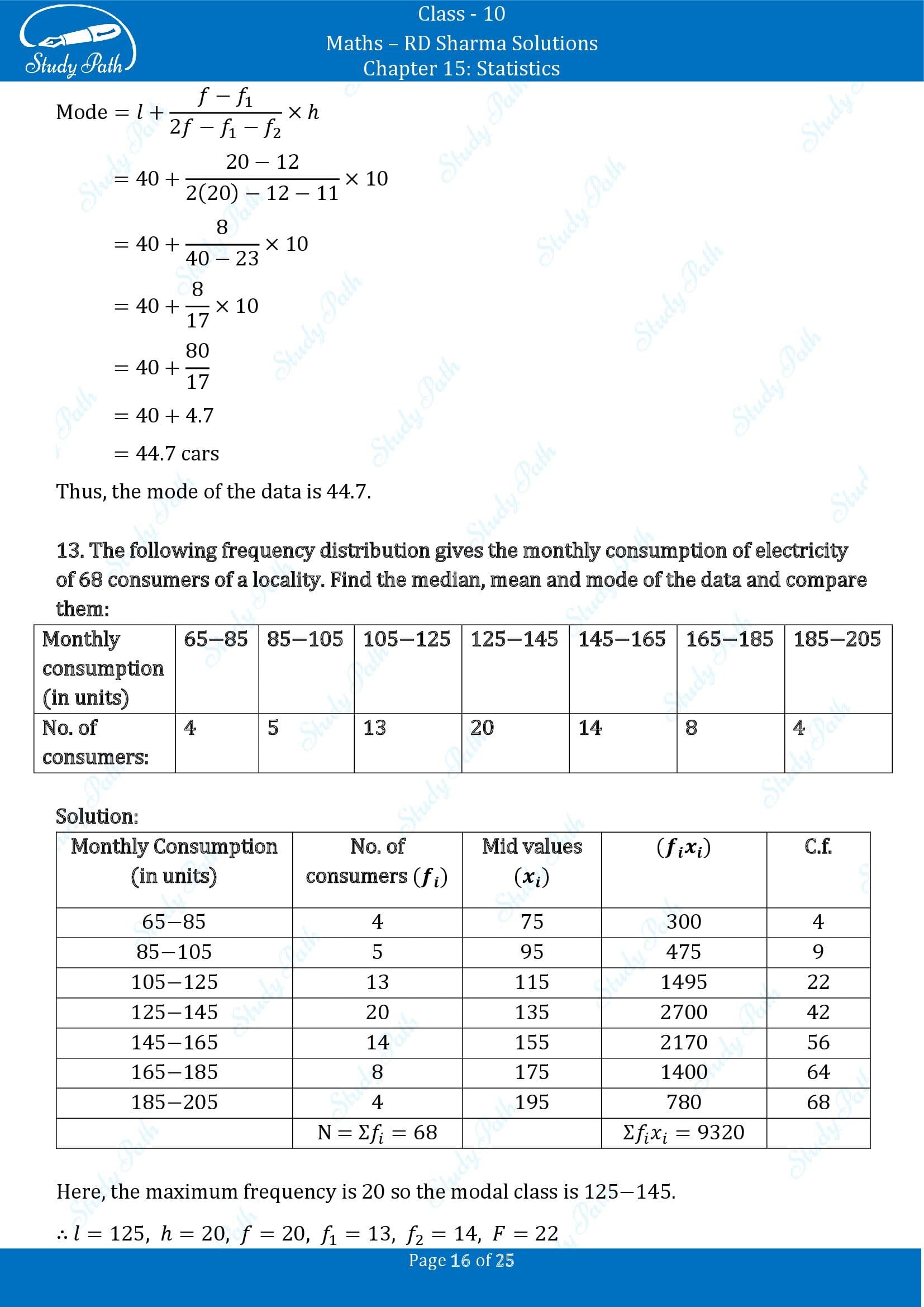 RD Sharma Solutions Class 10 Chapter 15 Statistics Exercise 15.5 00016
