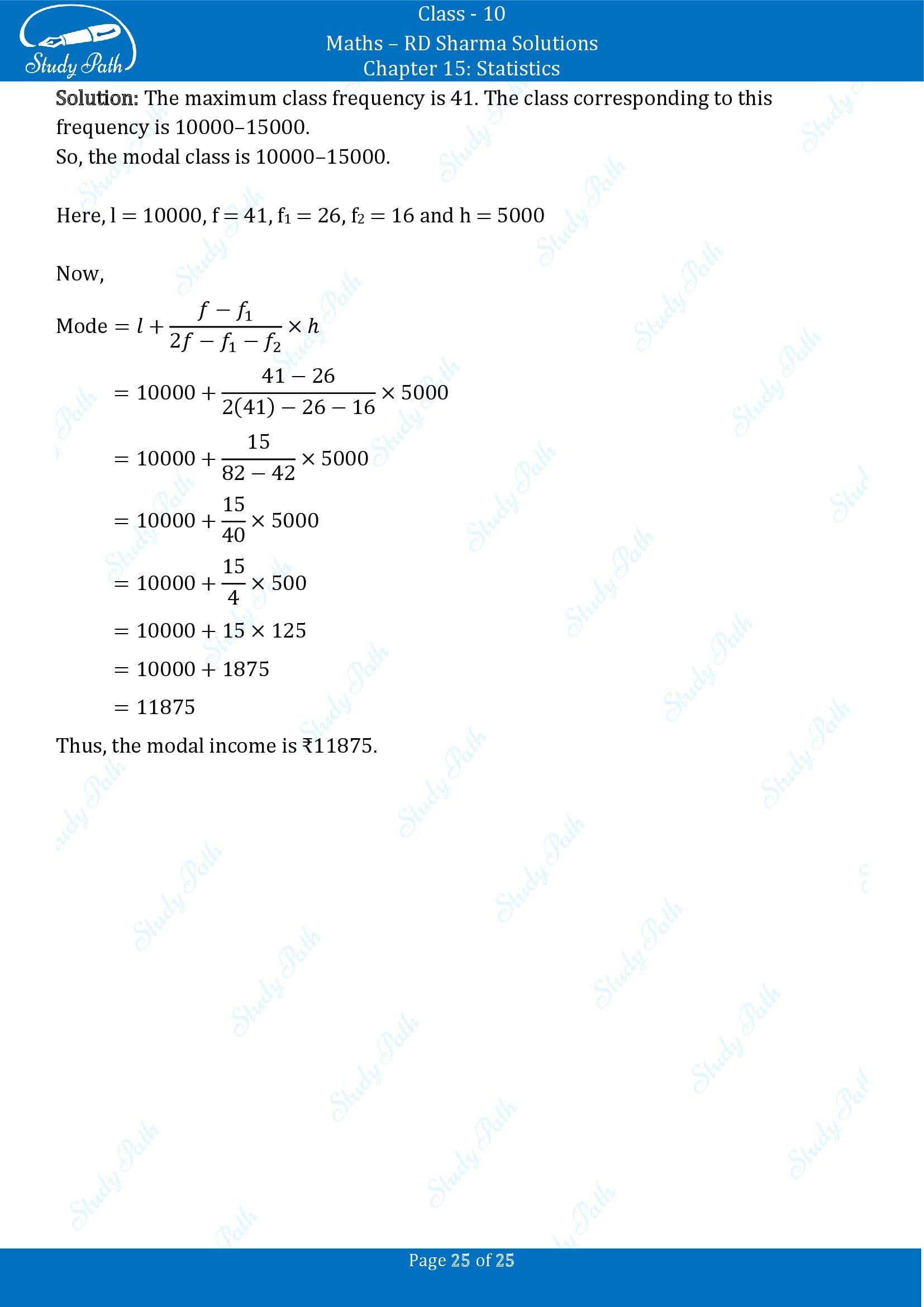 RD Sharma Solutions Class 10 Chapter 15 Statistics Exercise 15.5 00025