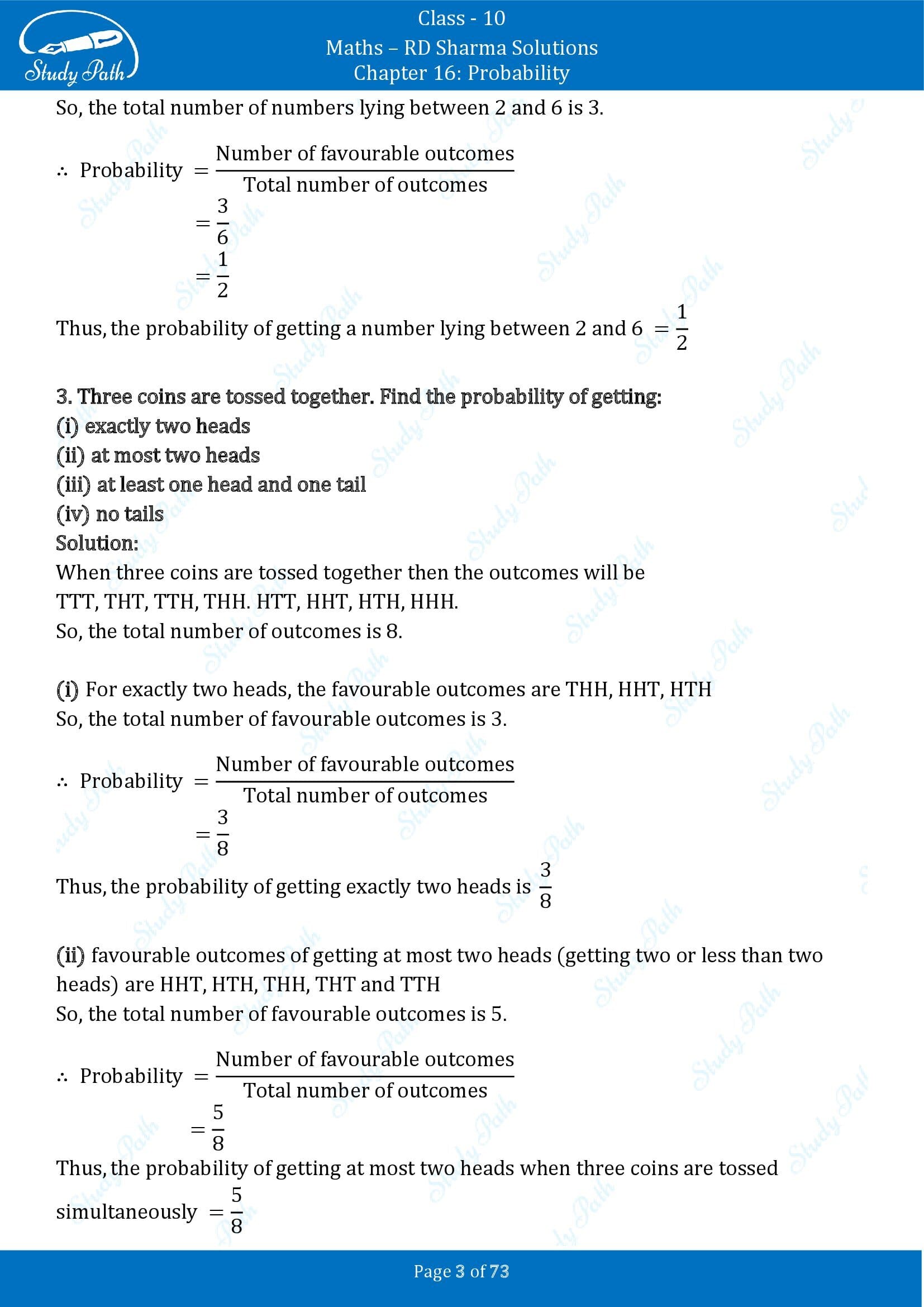 RD Sharma Solutions Class 10 Chapter 16 Probability Exercise 16.1 00003