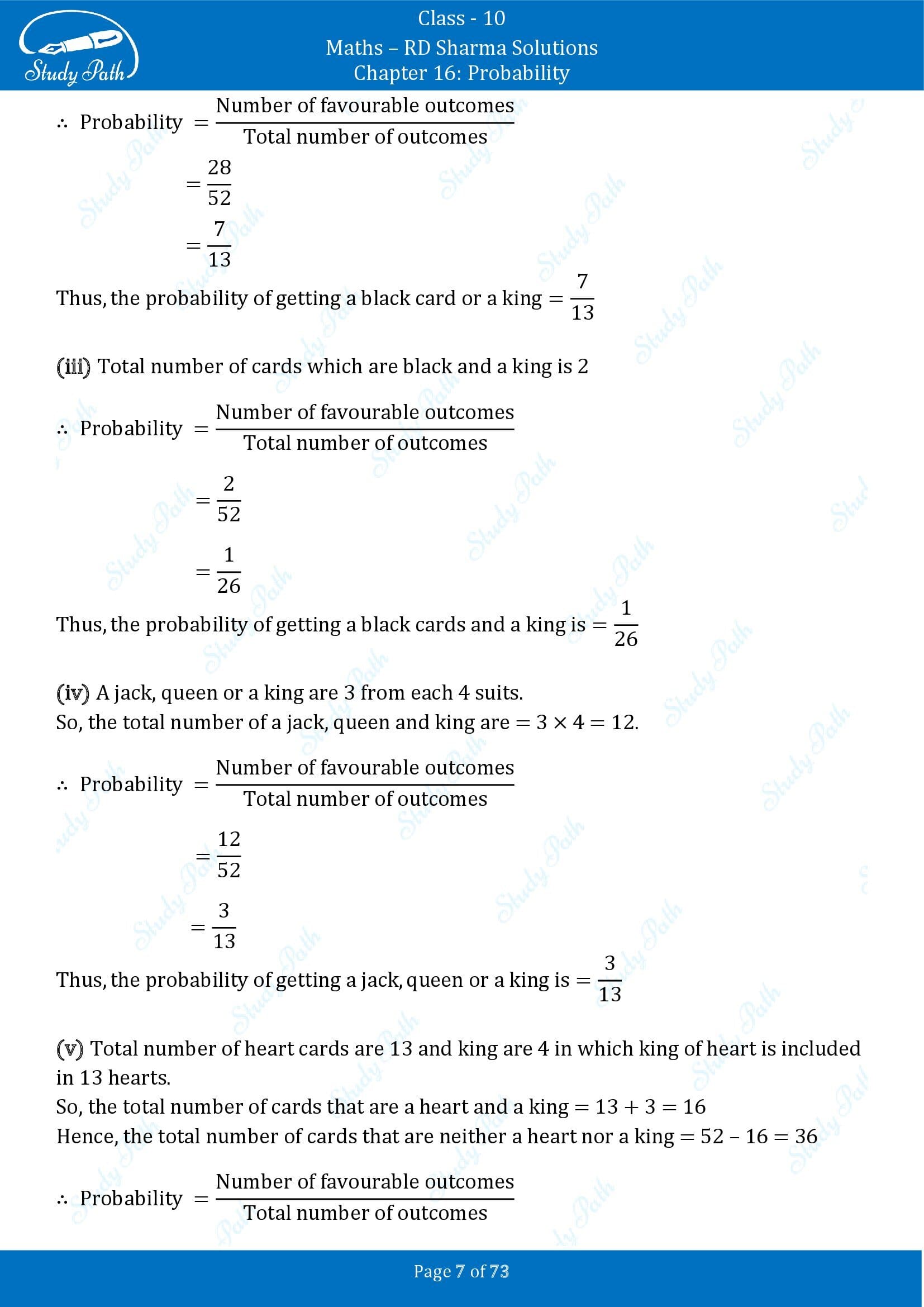 RD Sharma Solutions Class 10 Chapter 16 Probability Exercise 16.1 00007