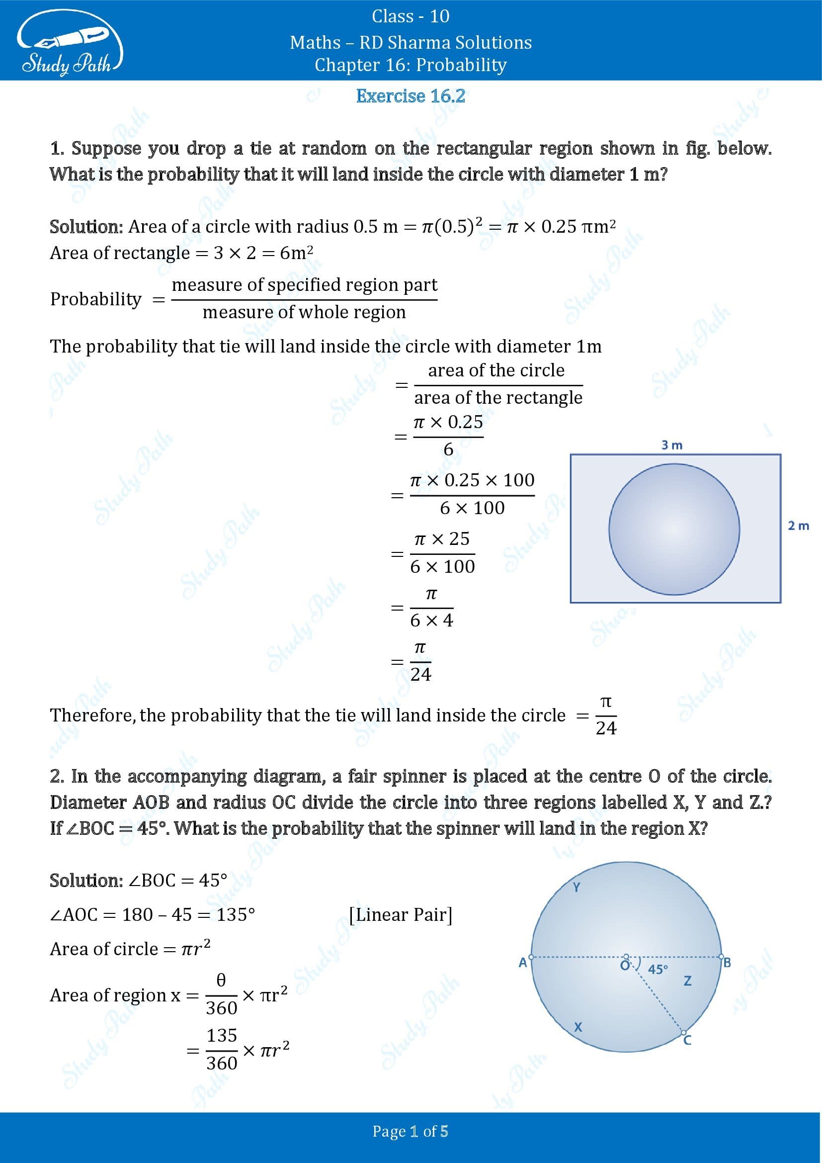 RD Sharma Solutions Class 10 Chapter 16 Probability Exercise 16.2 00001