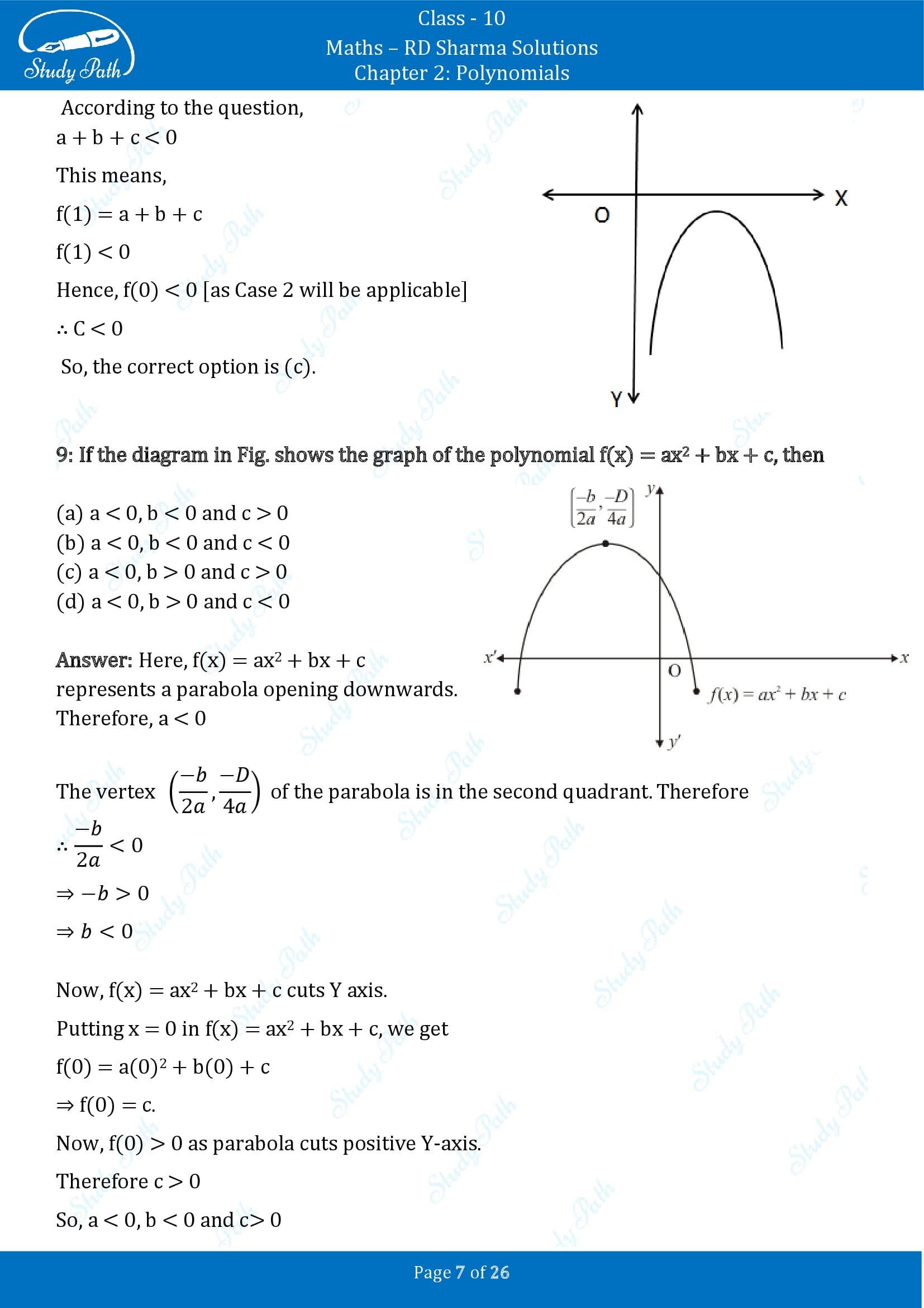 RD Sharma Solutions Class 10 Chapter 2 Polynomials Multiple Choice Questions MCQs 00007