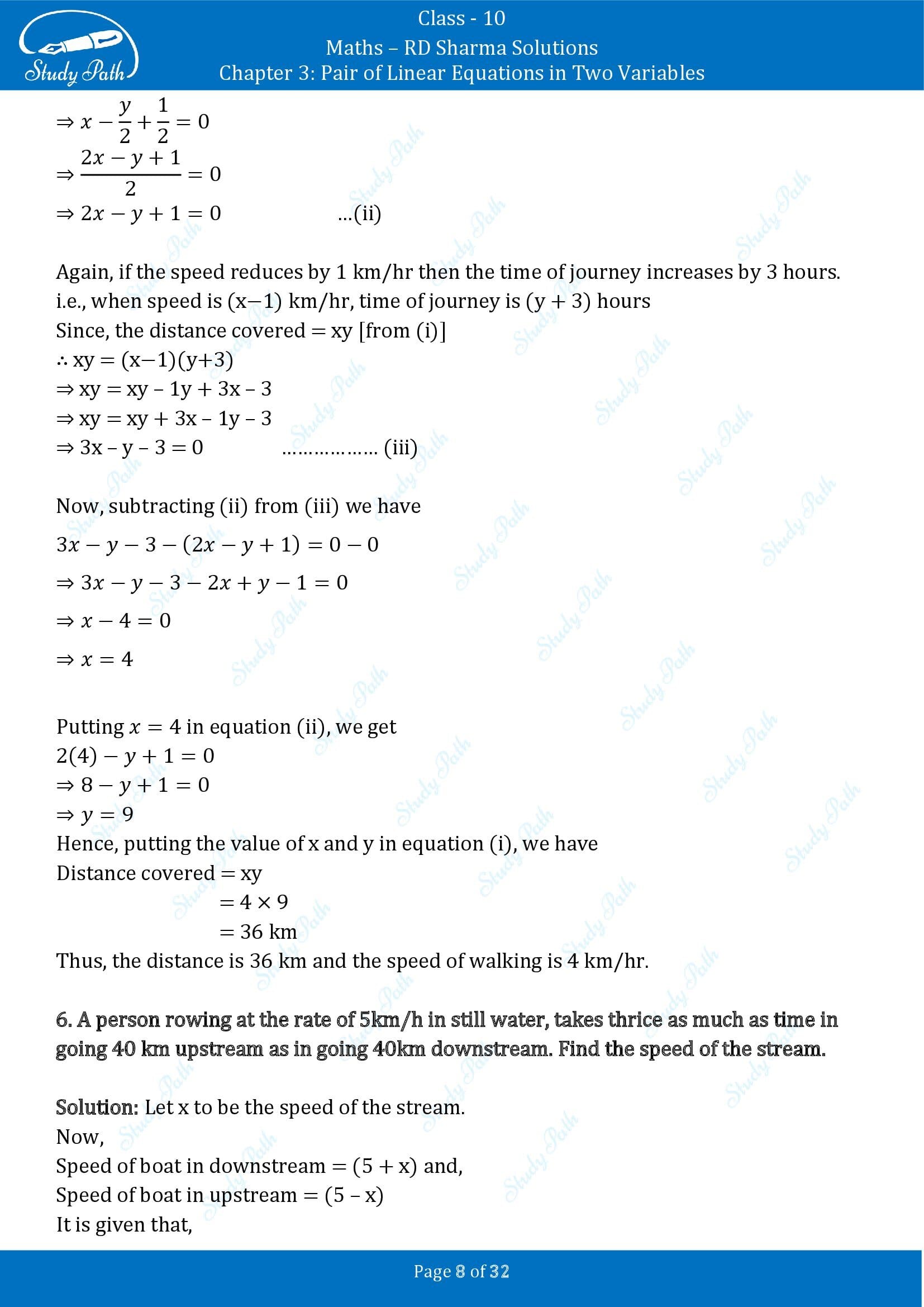 RD Sharma Solutions Class 10 Chapter 3 Pair of Linear Equations in Two Variables Exercise 3.10 00008