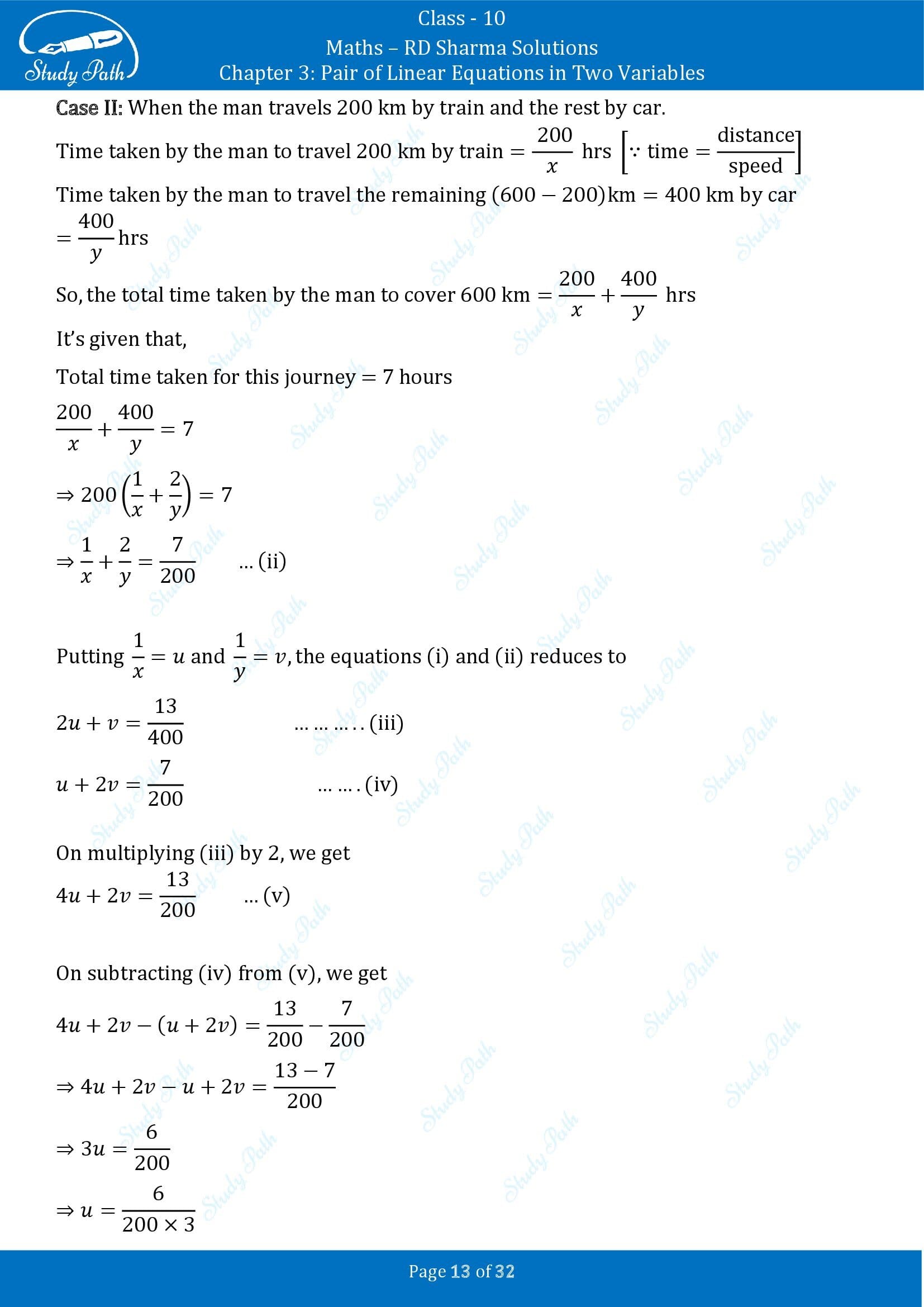 RD Sharma Solutions Class 10 Chapter 3 Pair of Linear Equations in Two Variables Exercise 3.10 00013