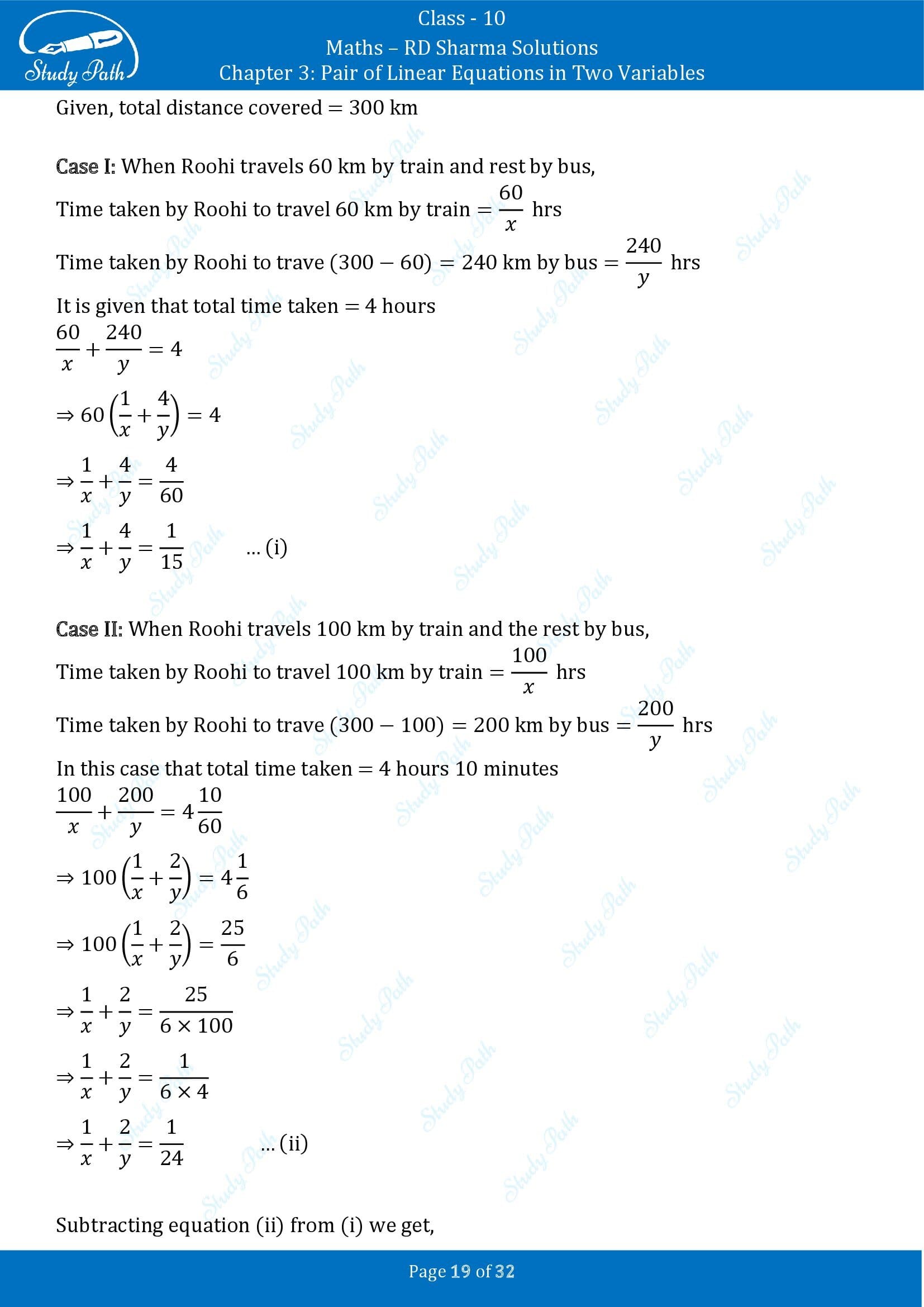RD Sharma Solutions Class 10 Chapter 3 Pair of Linear Equations in Two Variables Exercise 3.10 00019