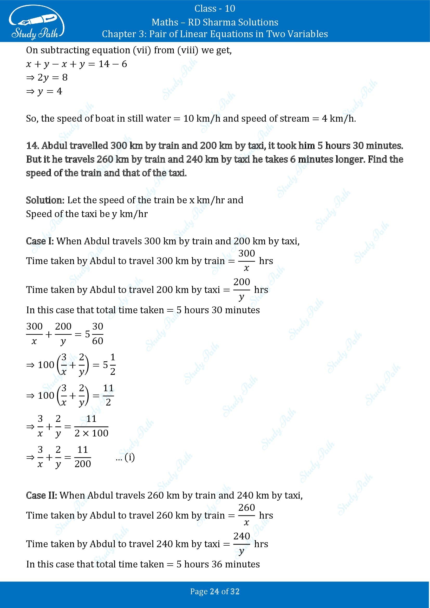 RD Sharma Solutions Class 10 Chapter 3 Pair of Linear Equations in Two Variables Exercise 3.10 00024