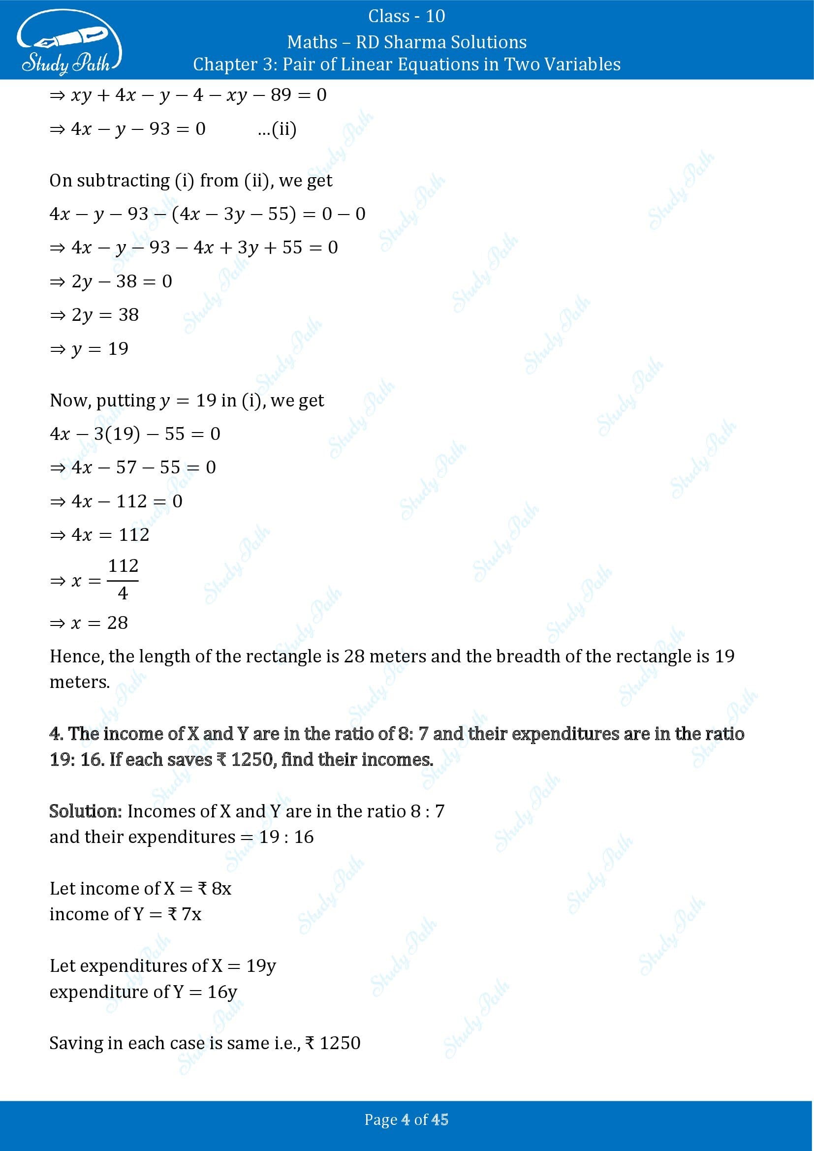 RD Sharma Solutions Class 10 Chapter 3 Pair of Linear Equations in Two Variables Exercise 3.11 00004