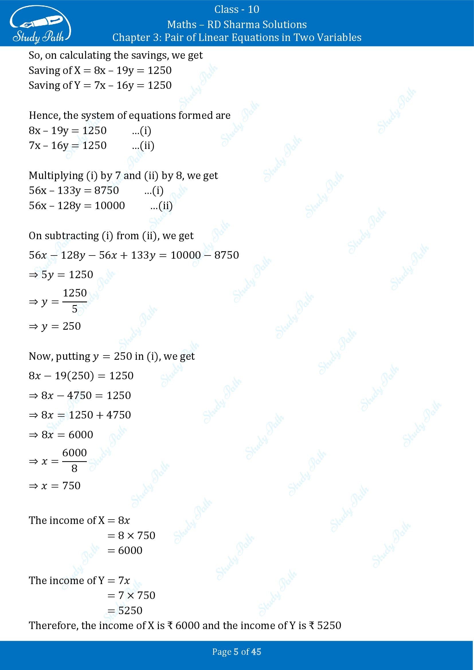 RD Sharma Solutions Class 10 Chapter 3 Pair of Linear Equations in Two Variables Exercise 3.11 00005