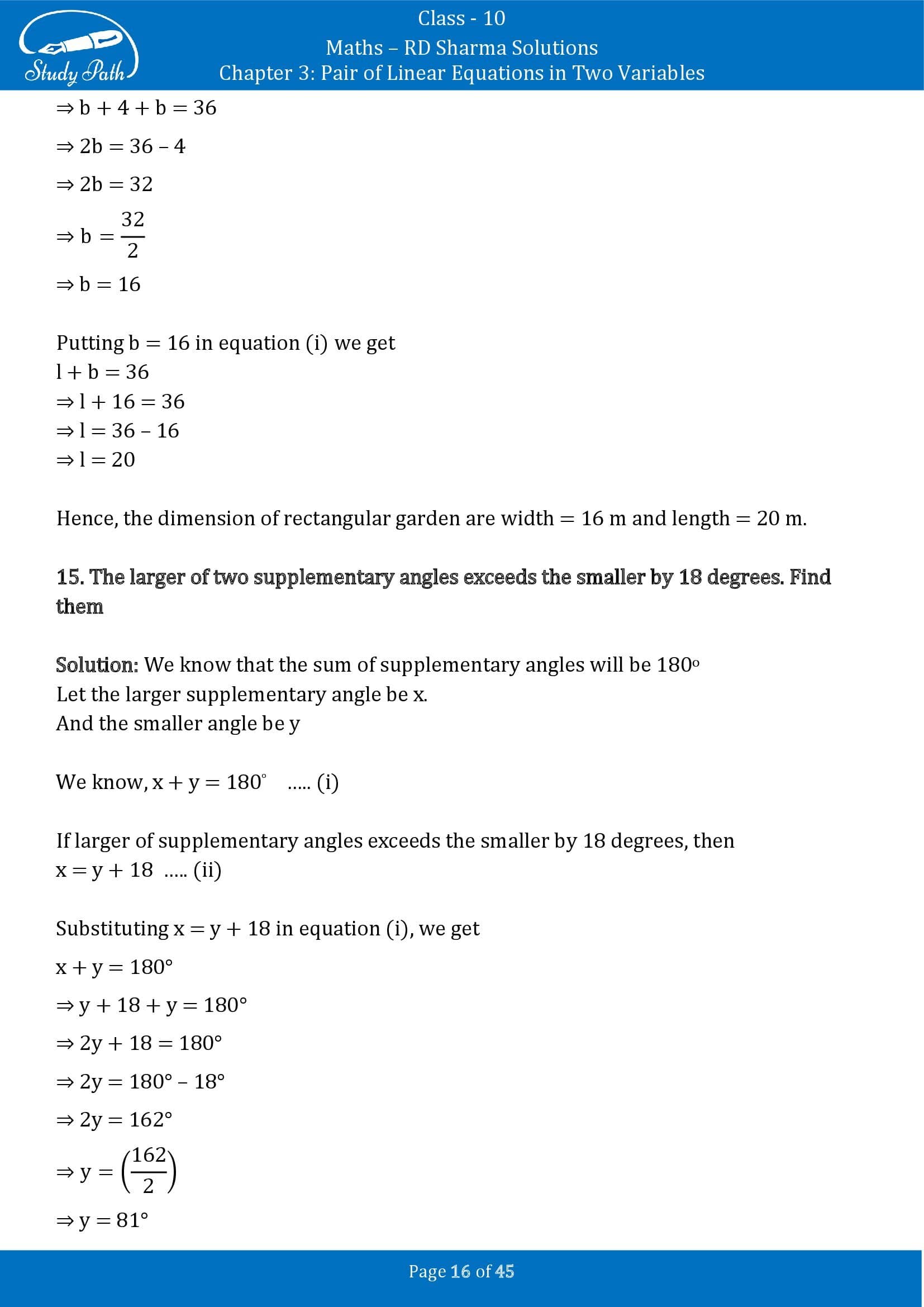 RD Sharma Solutions Class 10 Chapter 3 Pair of Linear Equations in Two Variables Exercise 3.11 00016
