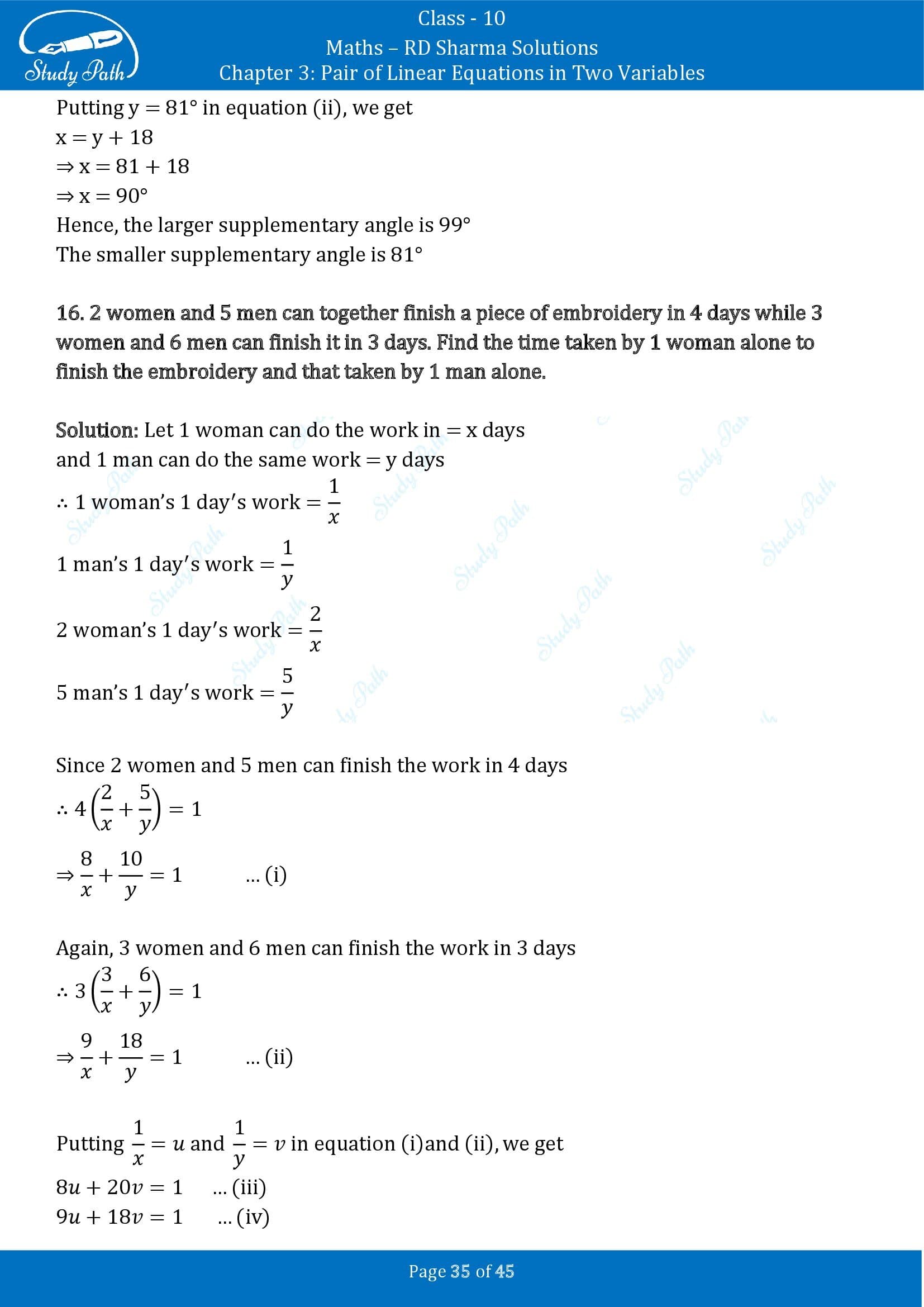 RD Sharma Solutions Class 10 Chapter 3 Pair of Linear Equations in Two Variables Exercise 3.11 00035