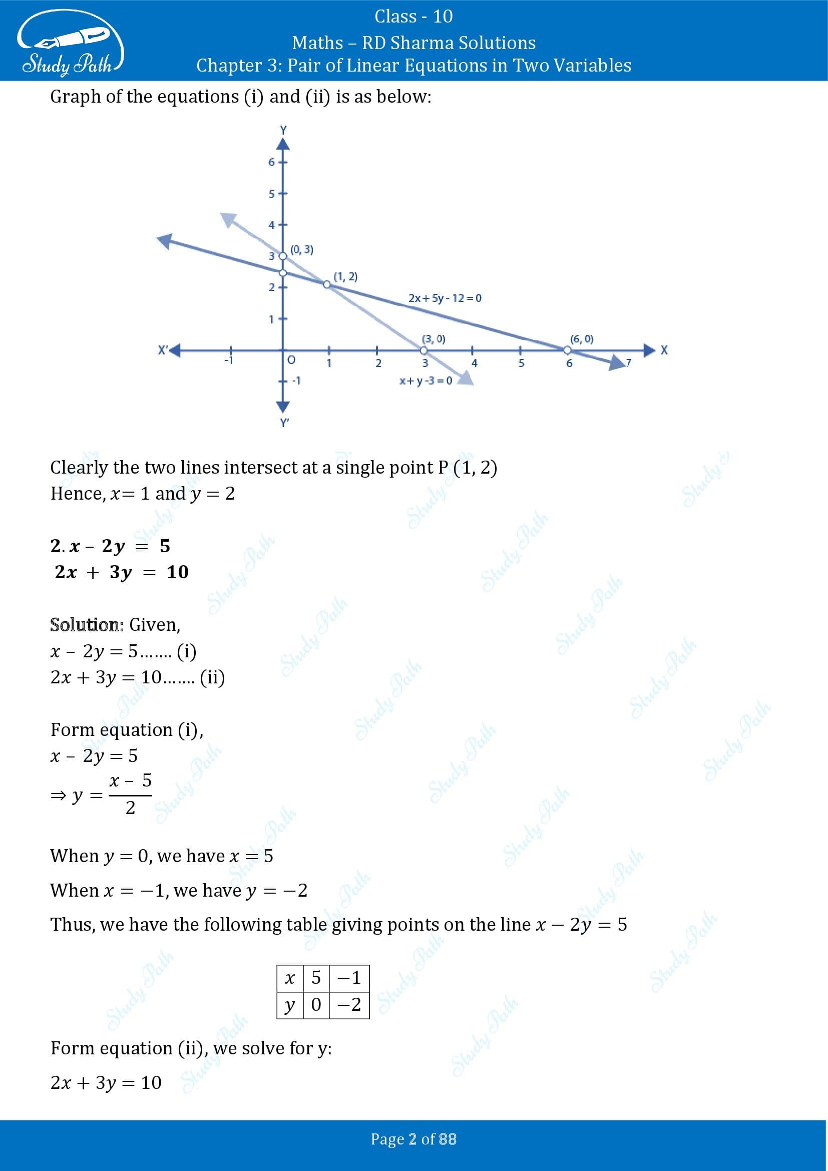 RD Sharma Solutions Class 10 Chapter 3 Pair of Linear Equations in Two Variables Exercise 3.2 00002
