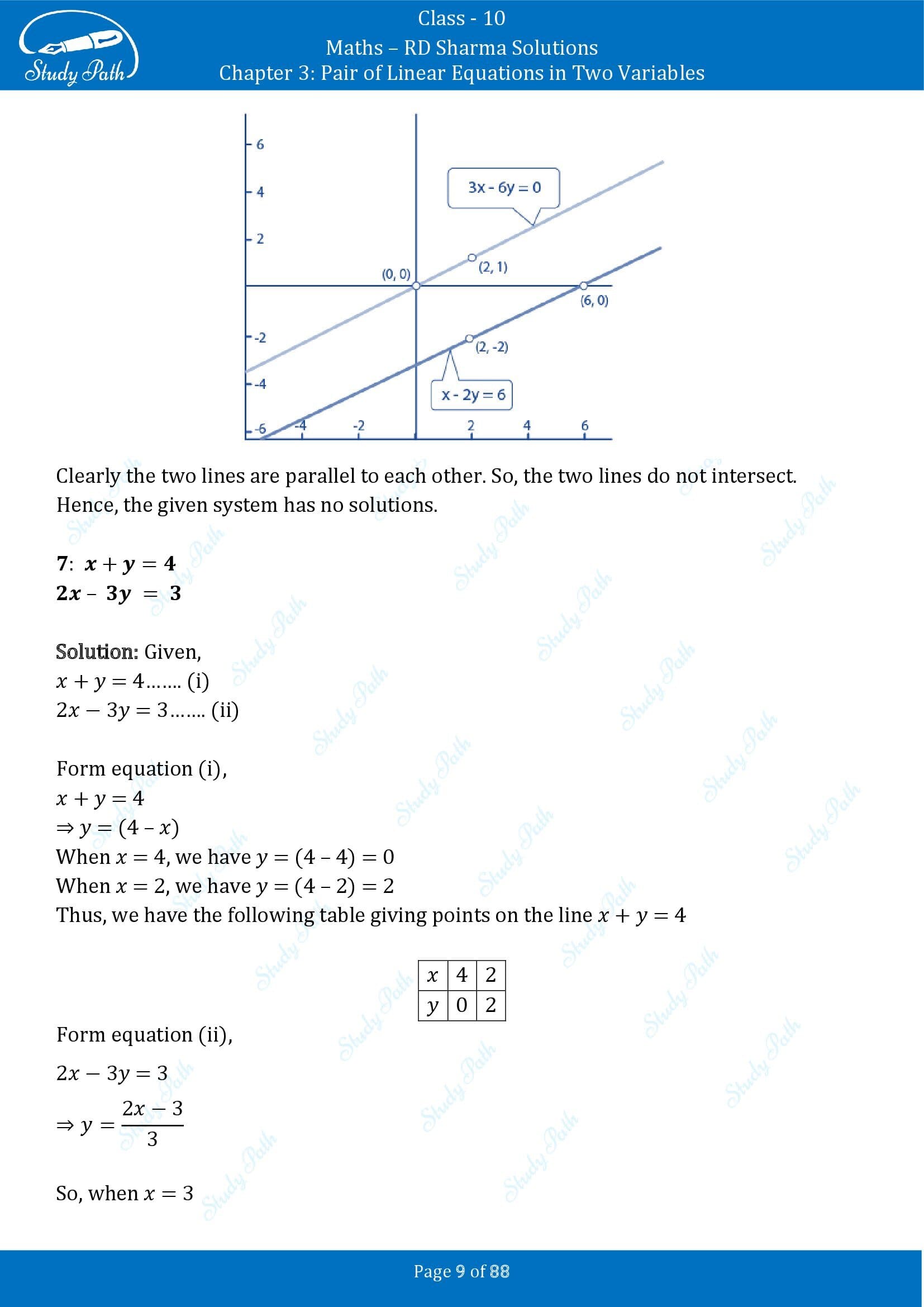 RD Sharma Solutions Class 10 Chapter 3 Pair of Linear Equations in Two Variables Exercise 3.2 00009