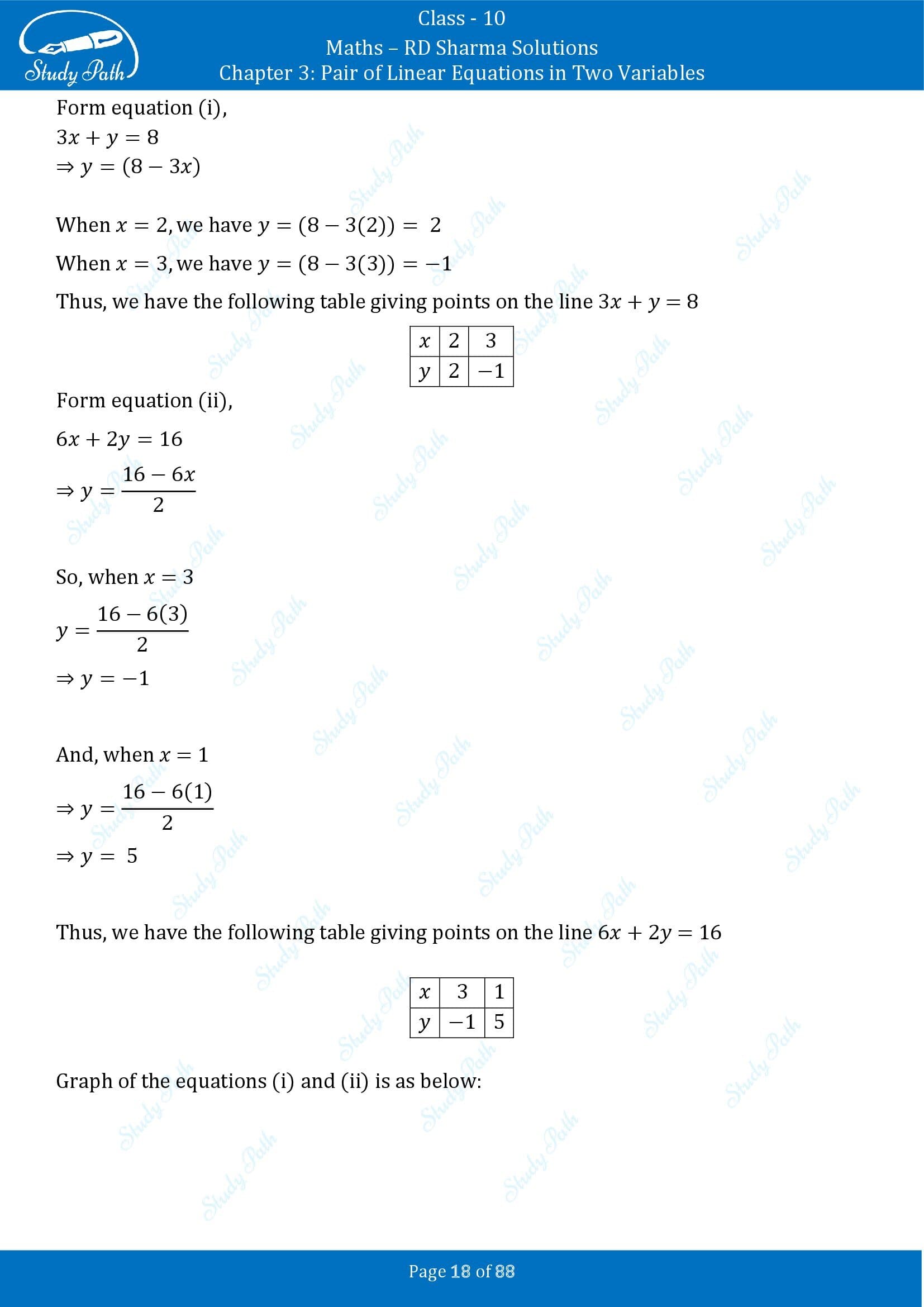 RD Sharma Solutions Class 10 Chapter 3 Pair of Linear Equations in Two Variables Exercise 3.2 00018