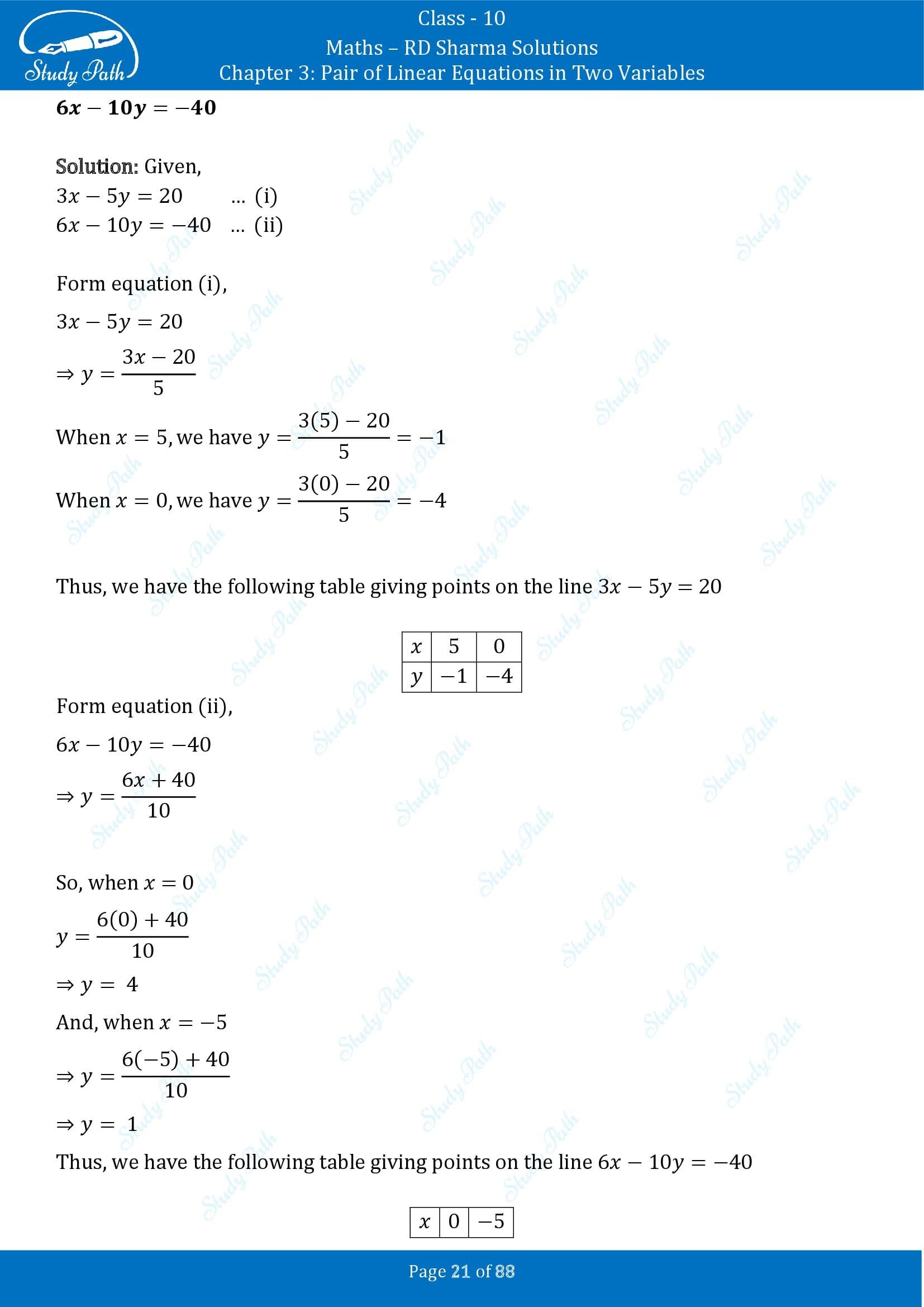 RD Sharma Solutions Class 10 Chapter 3 Pair of Linear Equations in Two Variables Exercise 3.2 00021