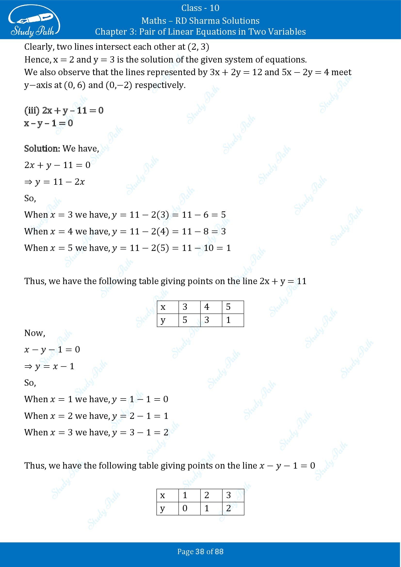 RD Sharma Solutions Class 10 Chapter 3 Pair of Linear Equations in Two Variables Exercise 3.2 00038