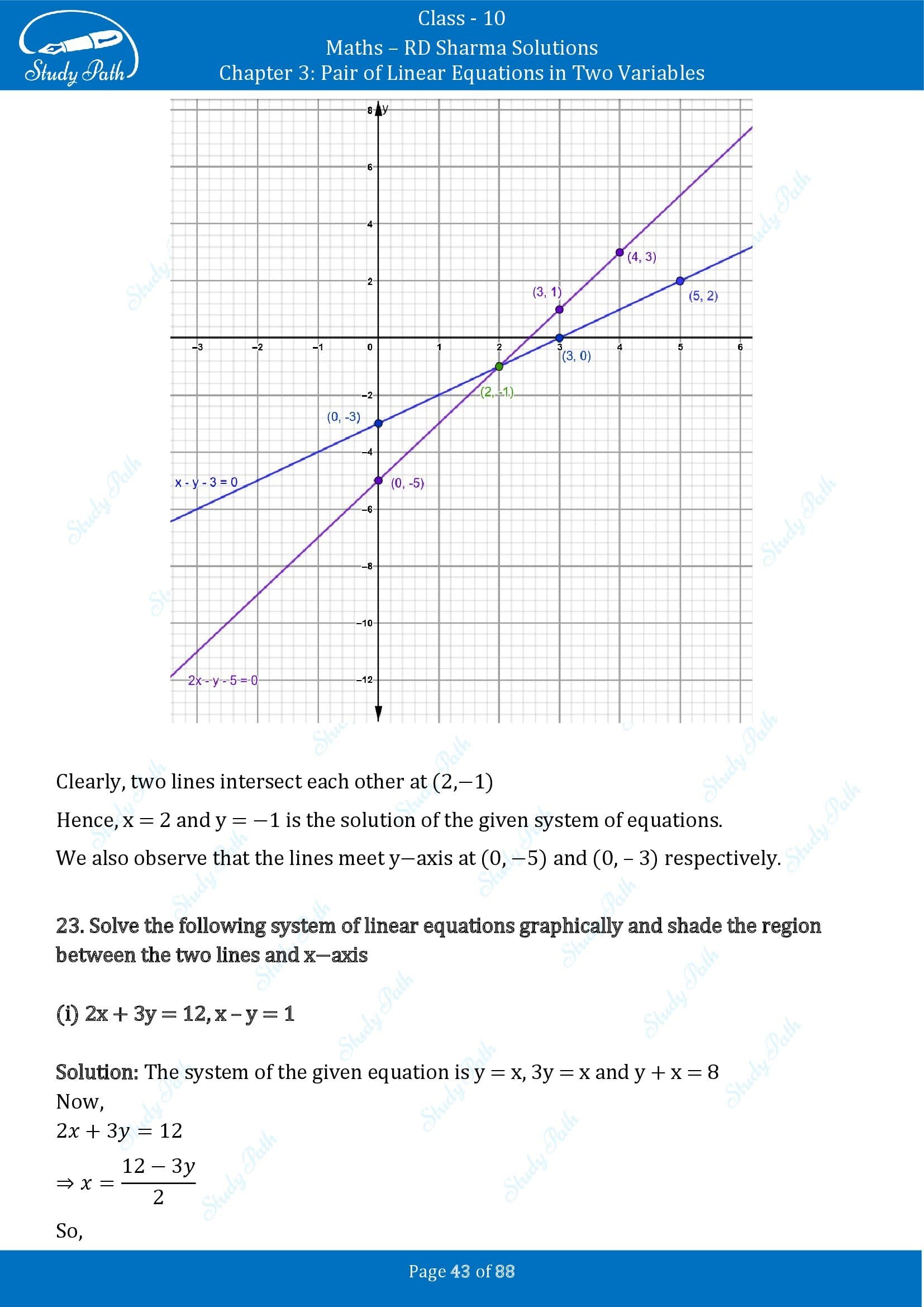 RD Sharma Solutions Class 10 Chapter 3 Pair of Linear Equations in Two Variables Exercise 3.2 00043
