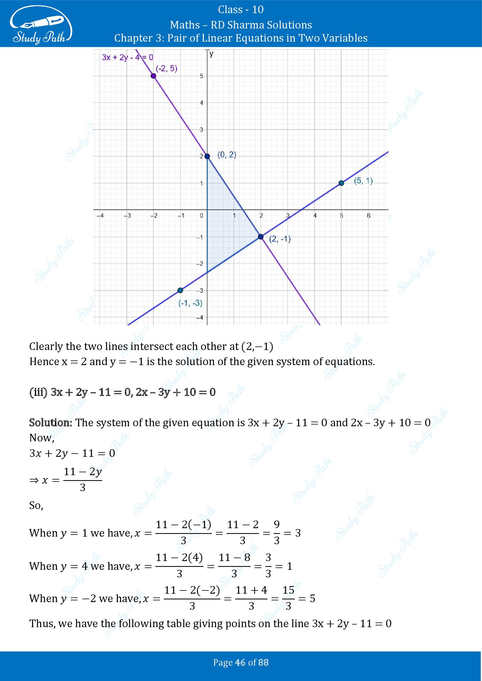 RD Sharma Solutions Class 10 Chapter 3 Pair of Linear Equations in Two Variables Exercise 3.2 00046