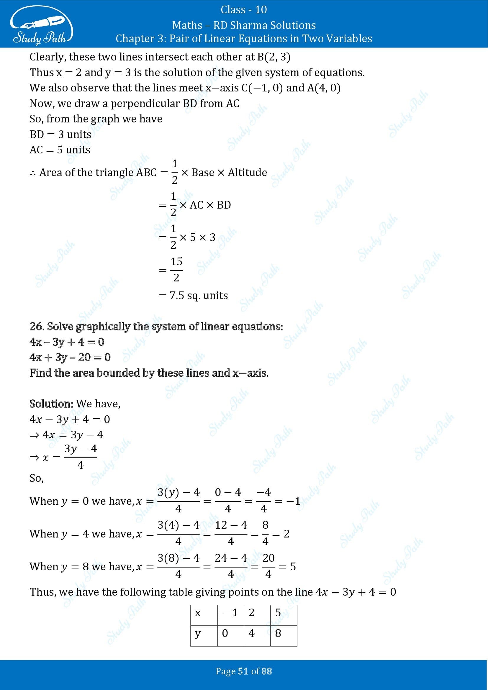 RD Sharma Solutions Class 10 Chapter 3 Pair of Linear Equations in Two Variables Exercise 3.2 00051