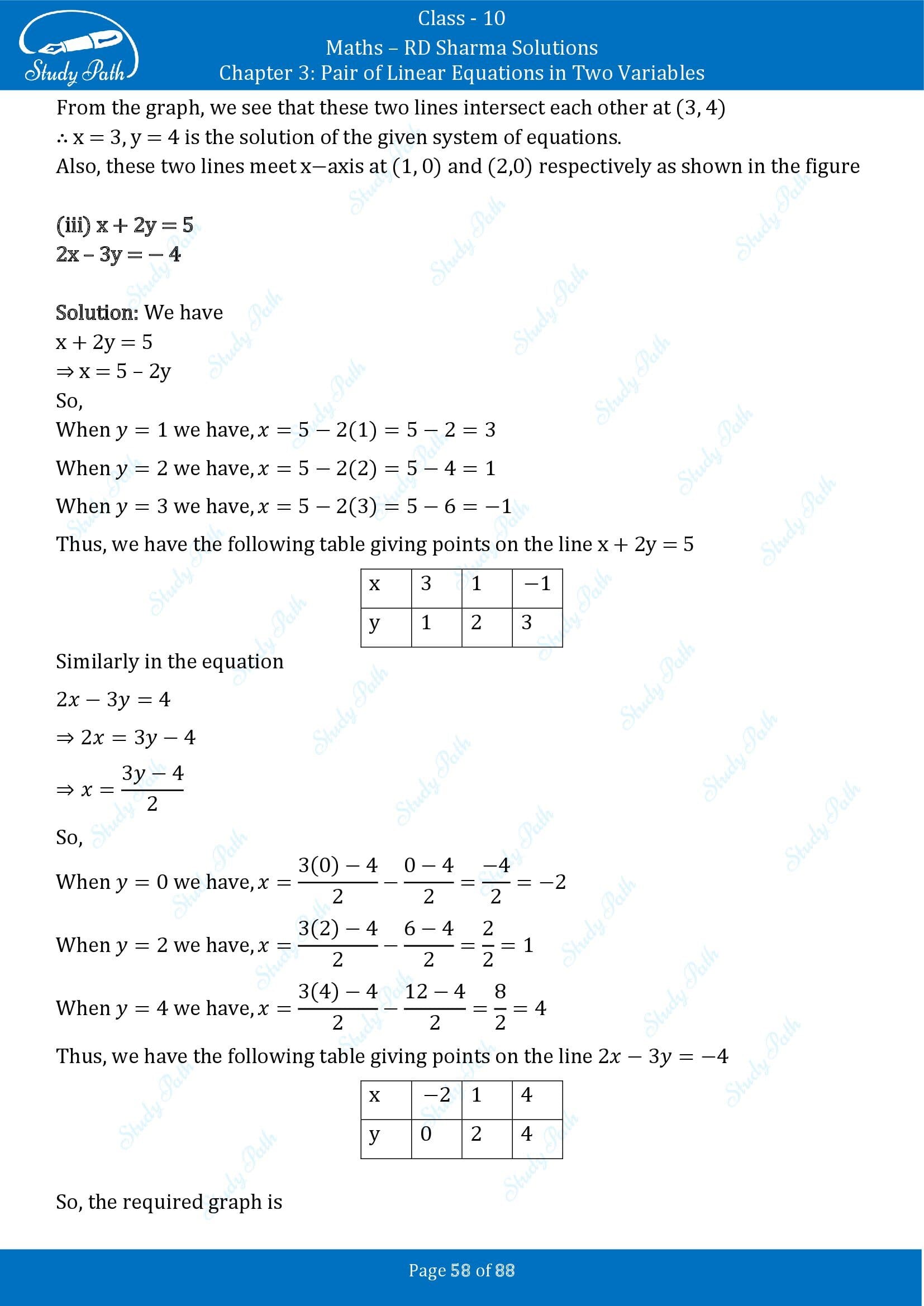 RD Sharma Solutions Class 10 Chapter 3 Pair of Linear Equations in Two Variables Exercise 3.2 00058