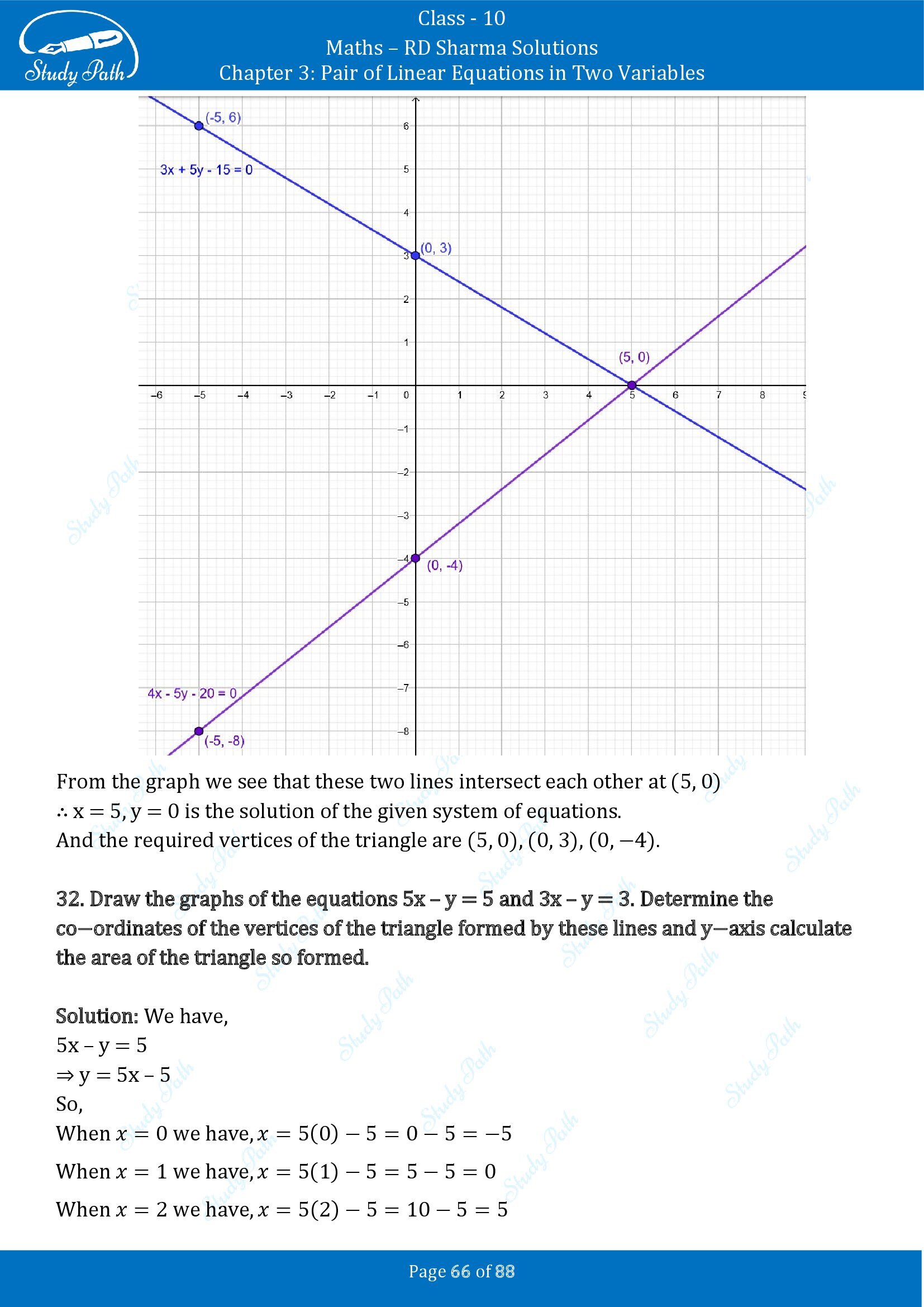 RD Sharma Solutions Class 10 Chapter 3 Pair of Linear Equations in Two Variables Exercise 3.2 00066