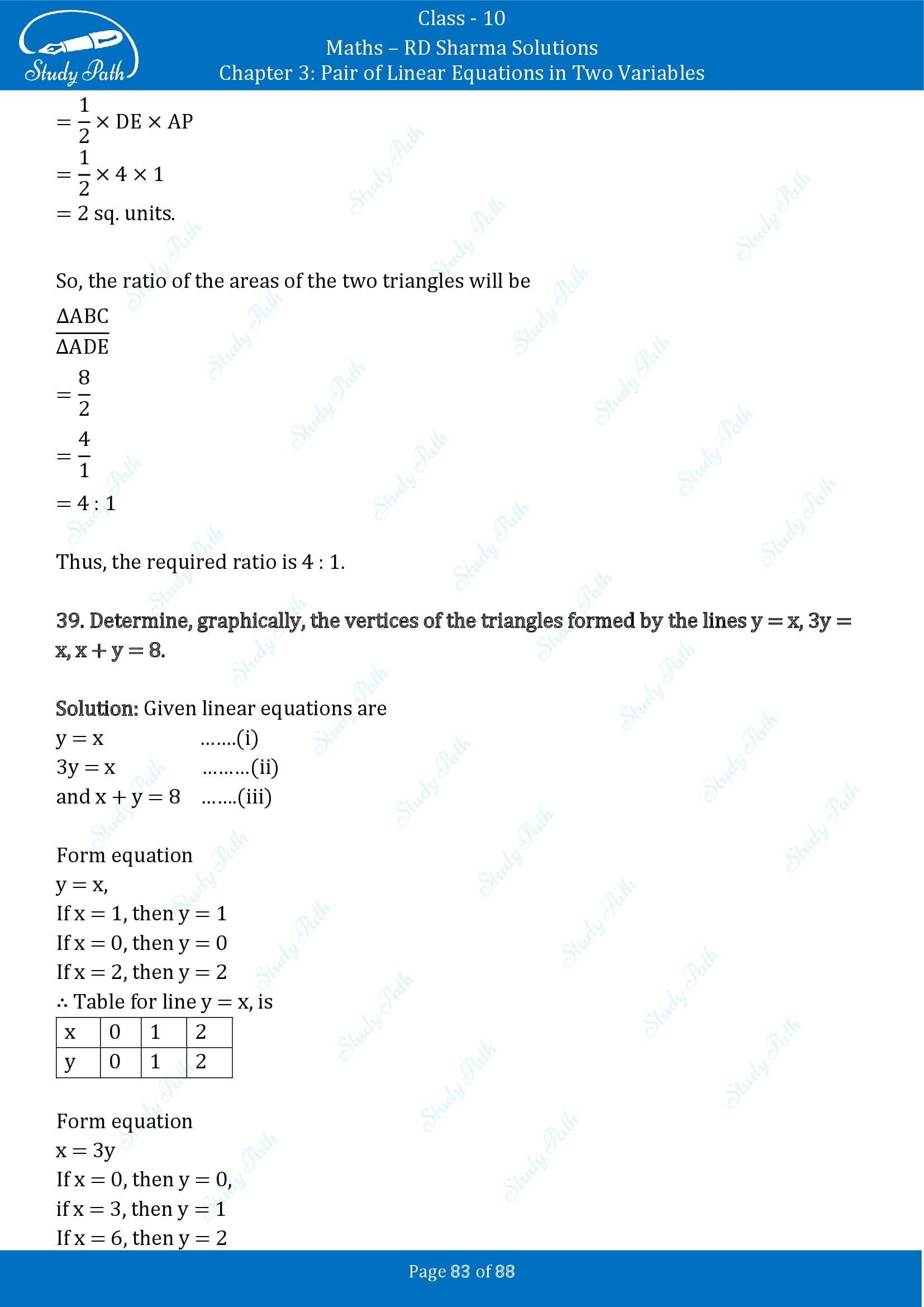 RD Sharma Solutions Class 10 Chapter 3 Pair of Linear Equations in Two Variables Exercise 3.2 00083