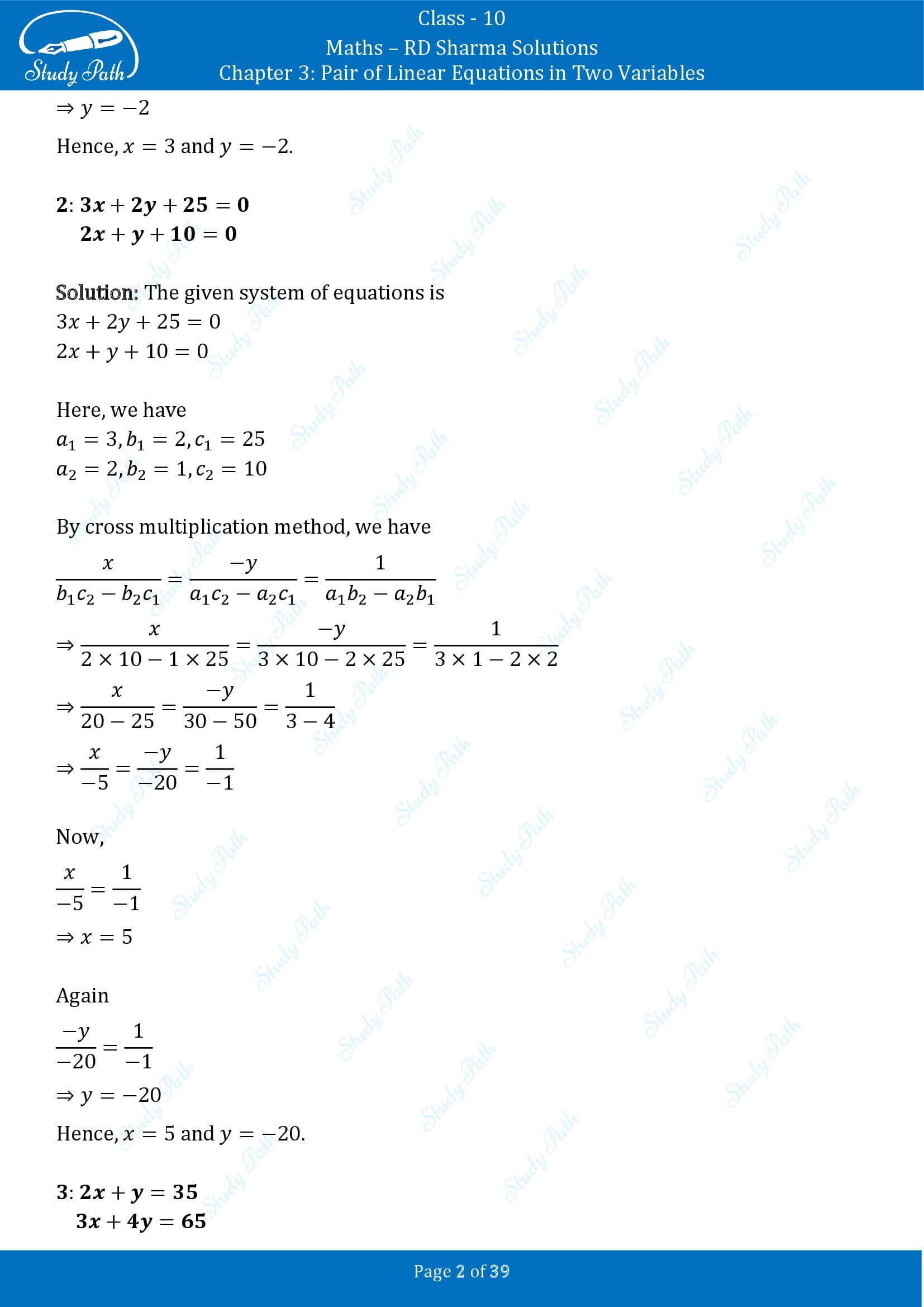 RD Sharma Solutions Class 10 Chapter 3 Pair of Linear Equations in Two Variables Exercise 3.4 00002