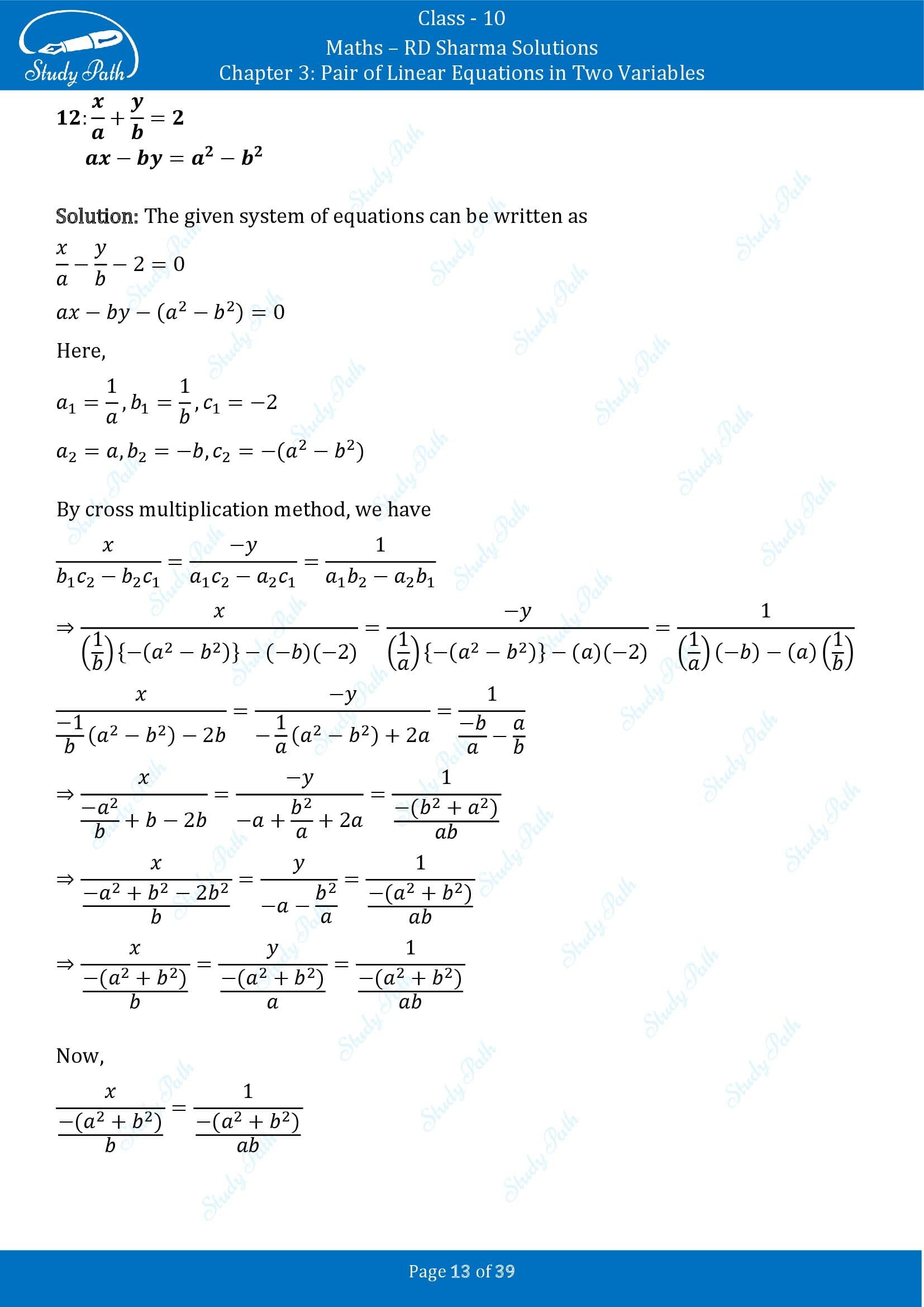 RD Sharma Solutions Class 10 Chapter 3 Pair of Linear Equations in Two Variables Exercise 3.4 00013