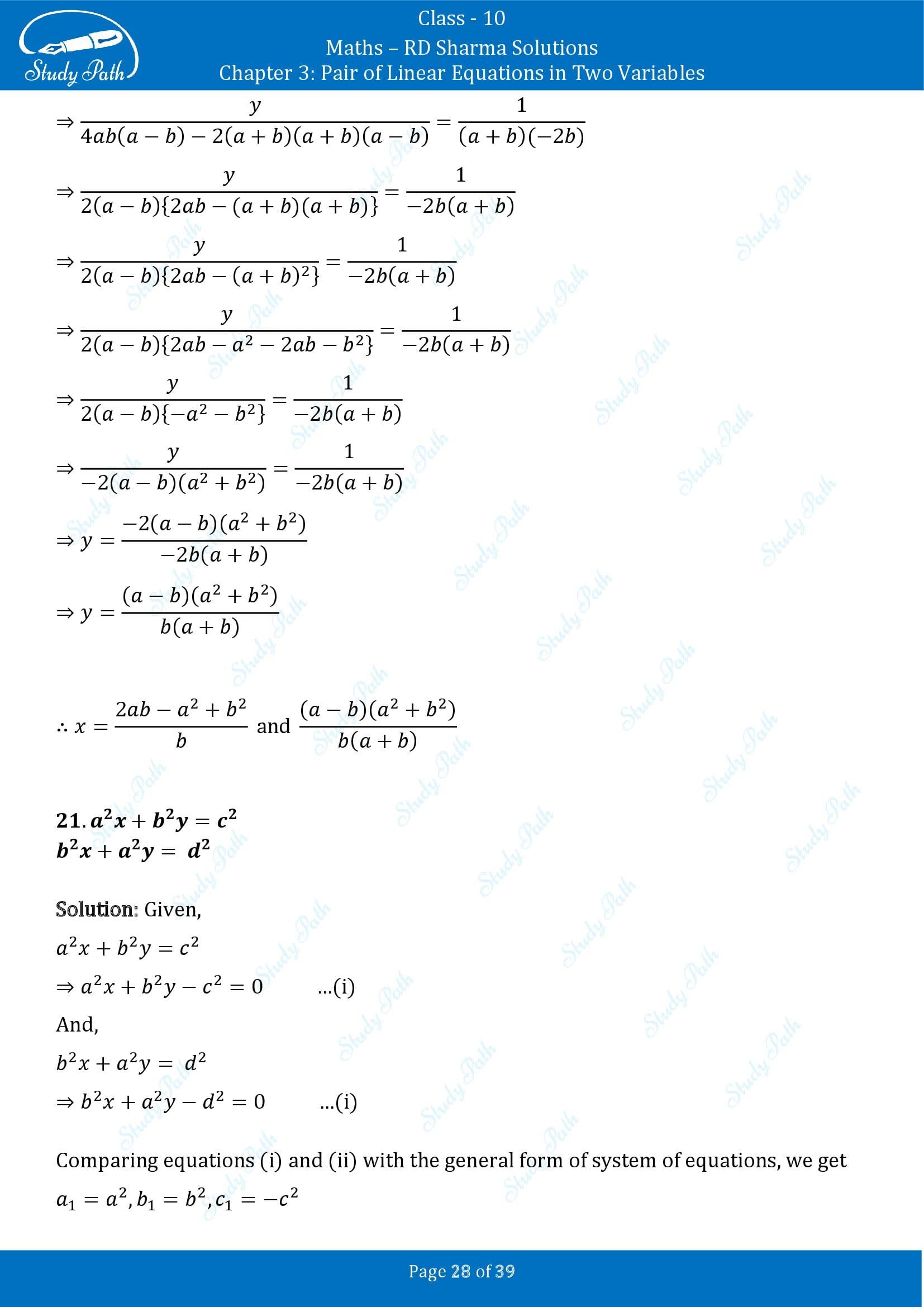RD Sharma Solutions Class 10 Chapter 3 Pair of Linear Equations in Two Variables Exercise 3.4 00028