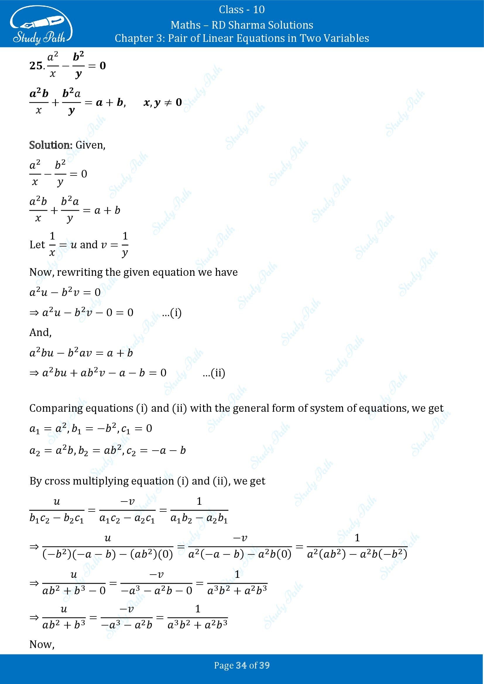 RD Sharma Solutions Class 10 Chapter 3 Pair of Linear Equations in Two Variables Exercise 3.4 00034