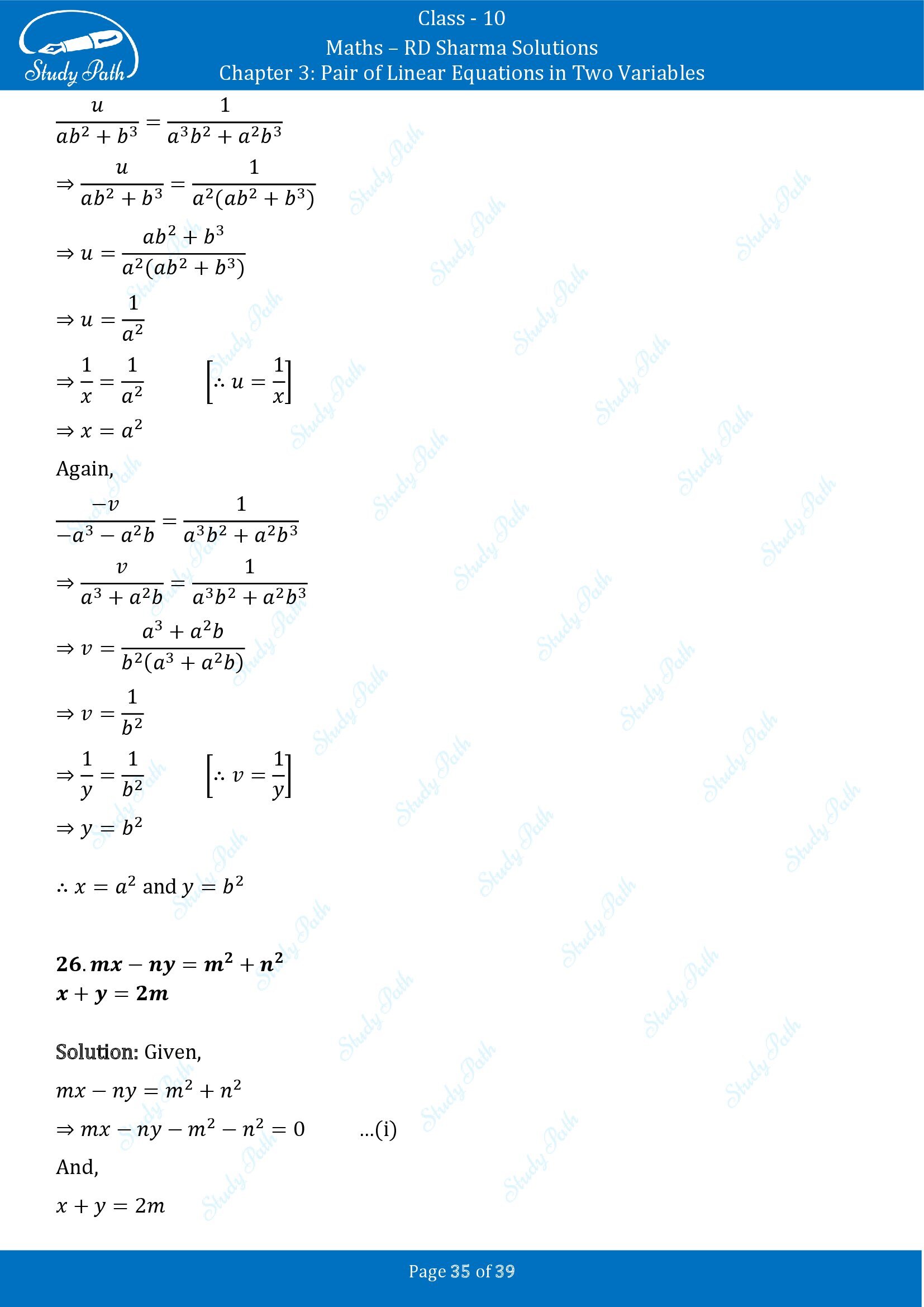 RD Sharma Solutions Class 10 Chapter 3 Pair of Linear Equations in Two Variables Exercise 3.4 00035