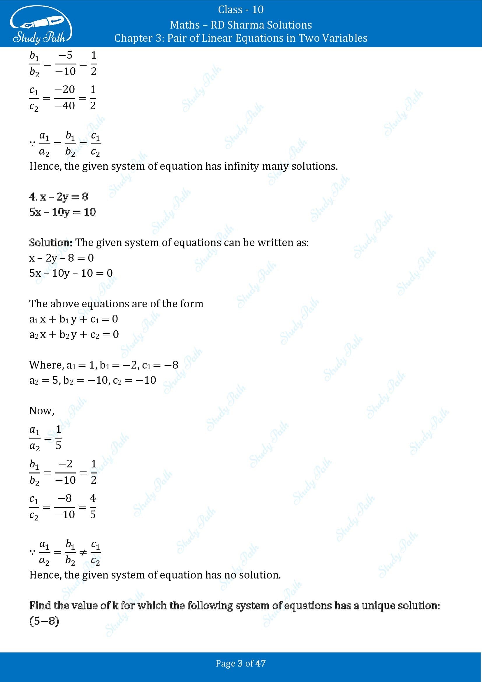 RD Sharma Solutions Class 10 Chapter 3 Pair of Linear Equations in Two Variables Exercise 3.5 00003