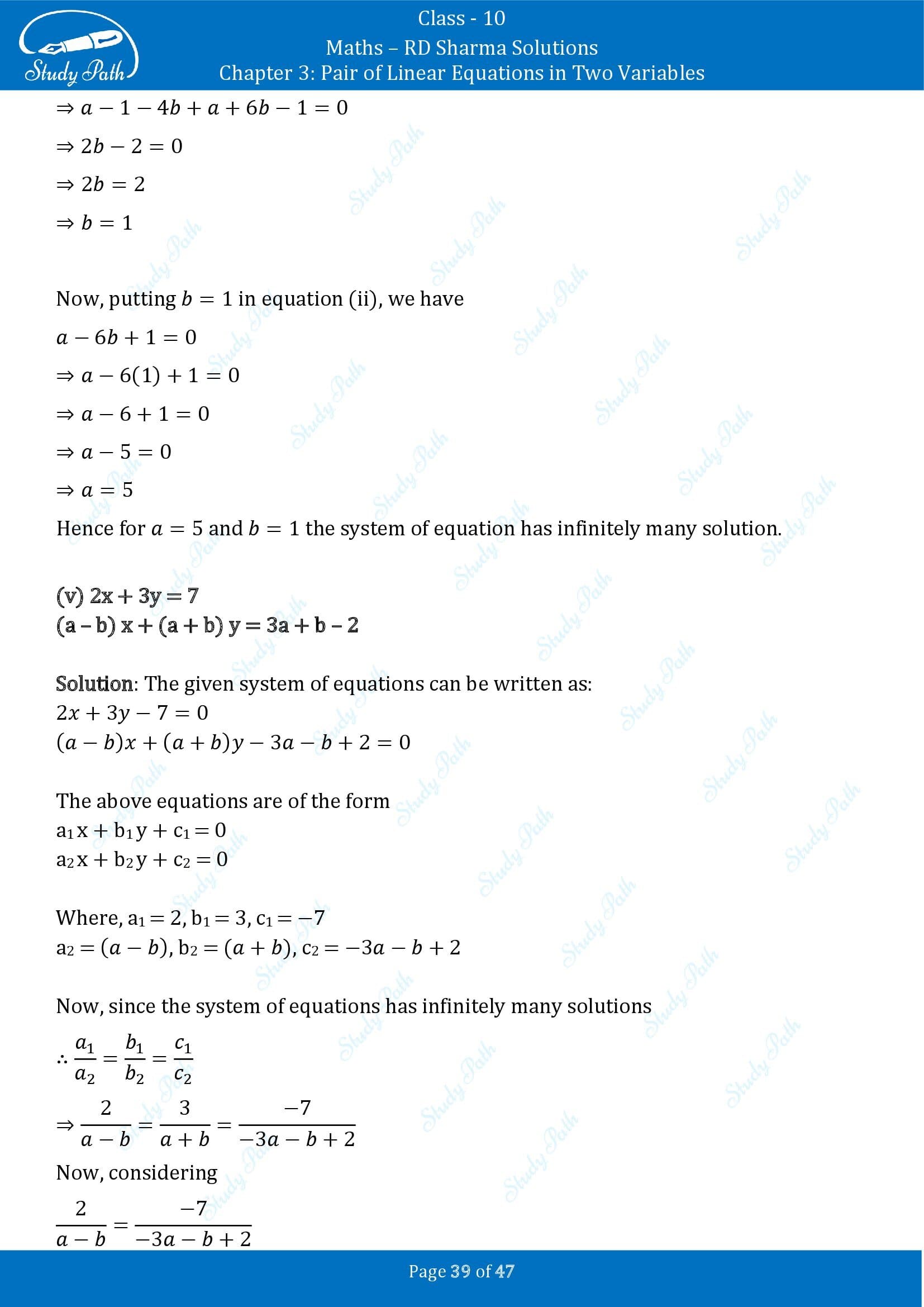 RD Sharma Solutions Class 10 Chapter 3 Pair of Linear Equations in Two Variables Exercise 3.5 00039