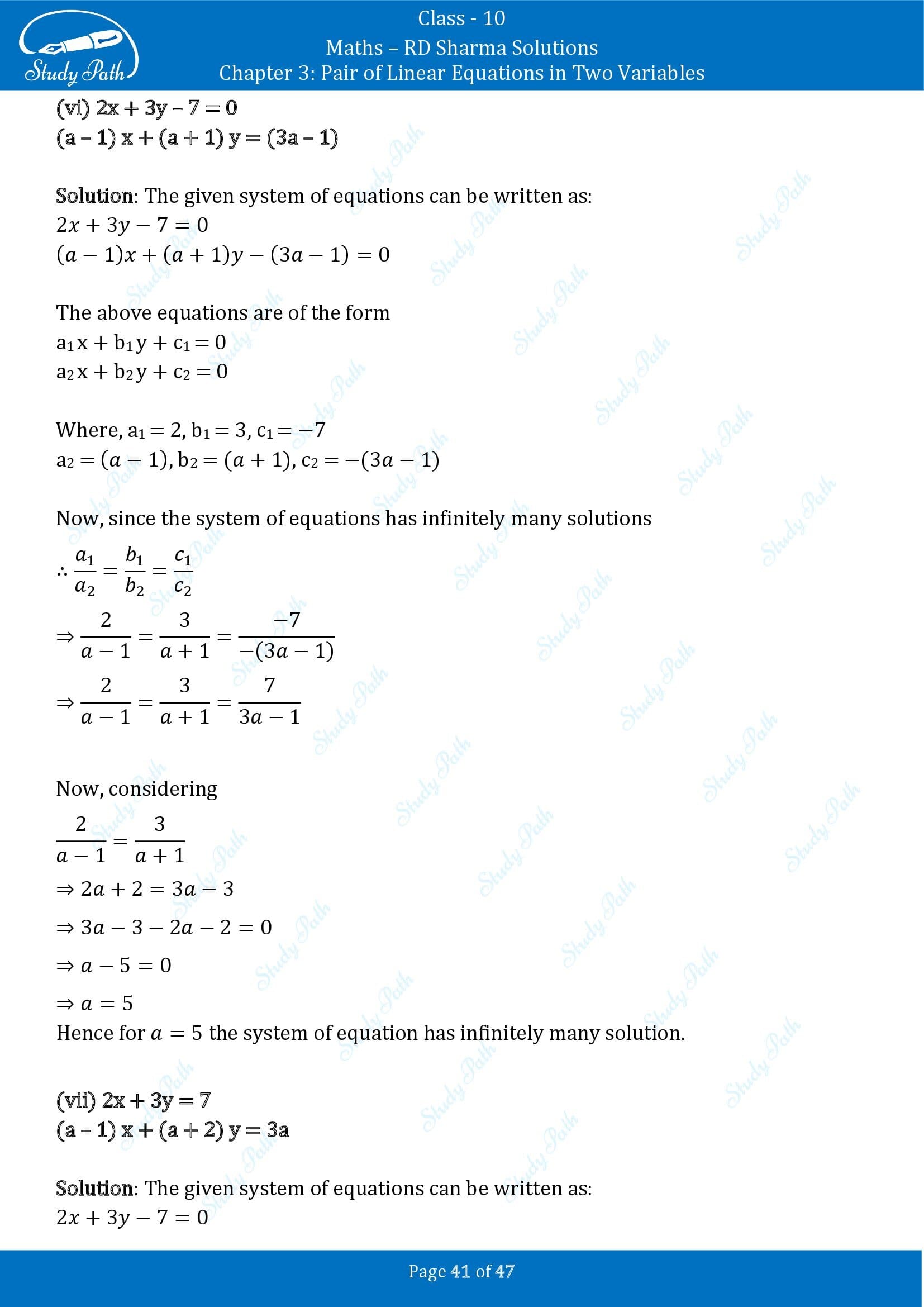 RD Sharma Solutions Class 10 Chapter 3 Pair of Linear Equations in Two Variables Exercise 3.5 00041