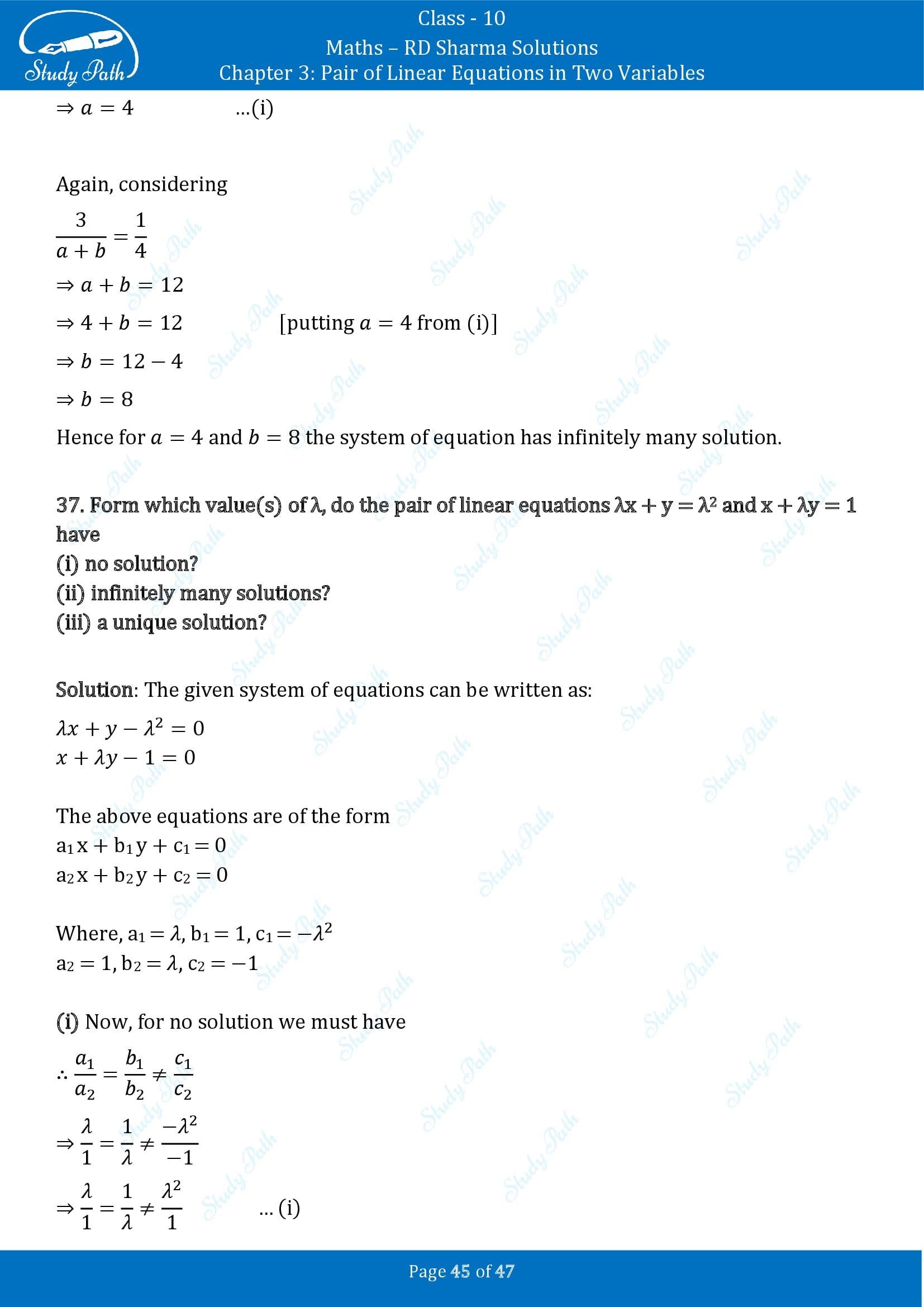 RD Sharma Solutions Class 10 Chapter 3 Pair of Linear Equations in Two Variables Exercise 3.5 00045