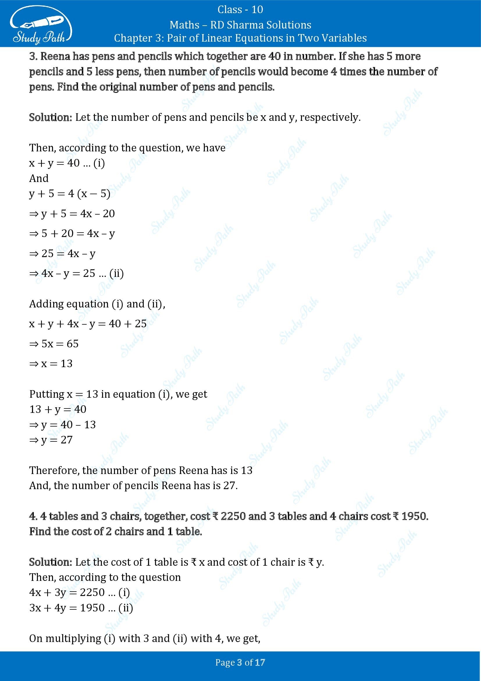 RD Sharma Solutions Class 10 Chapter 3 Pair of Linear Equations in Two Variables Exercise 3.6 00003