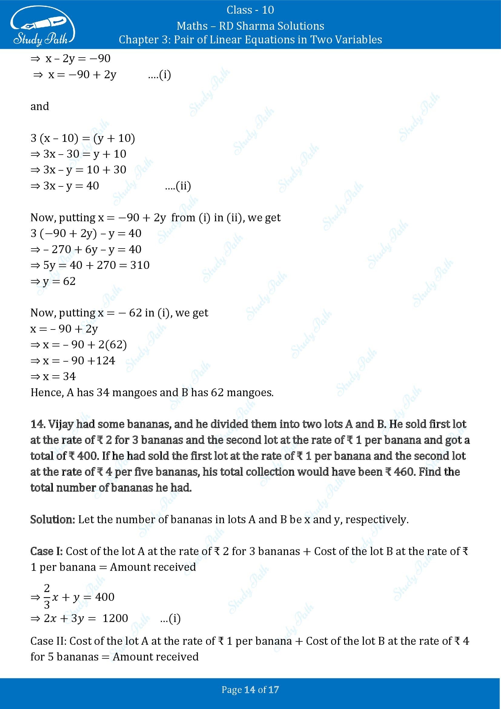 RD Sharma Solutions Class 10 Chapter 3 Pair of Linear Equations in Two Variables Exercise 3.6 00014