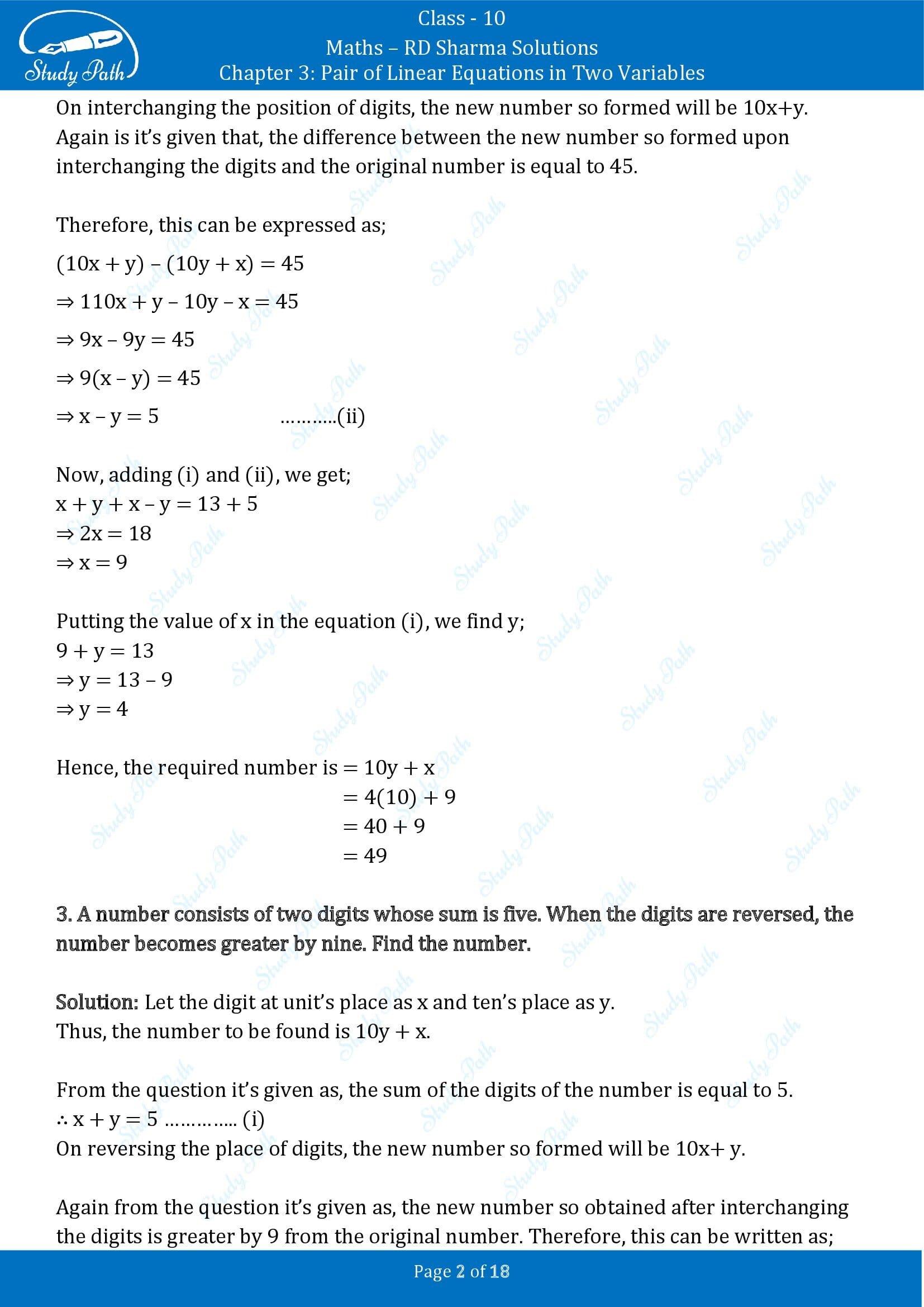 RD Sharma Solutions Class 10 Chapter 3 Pair of Linear Equations in Two Variables Exercise 3.7 00002