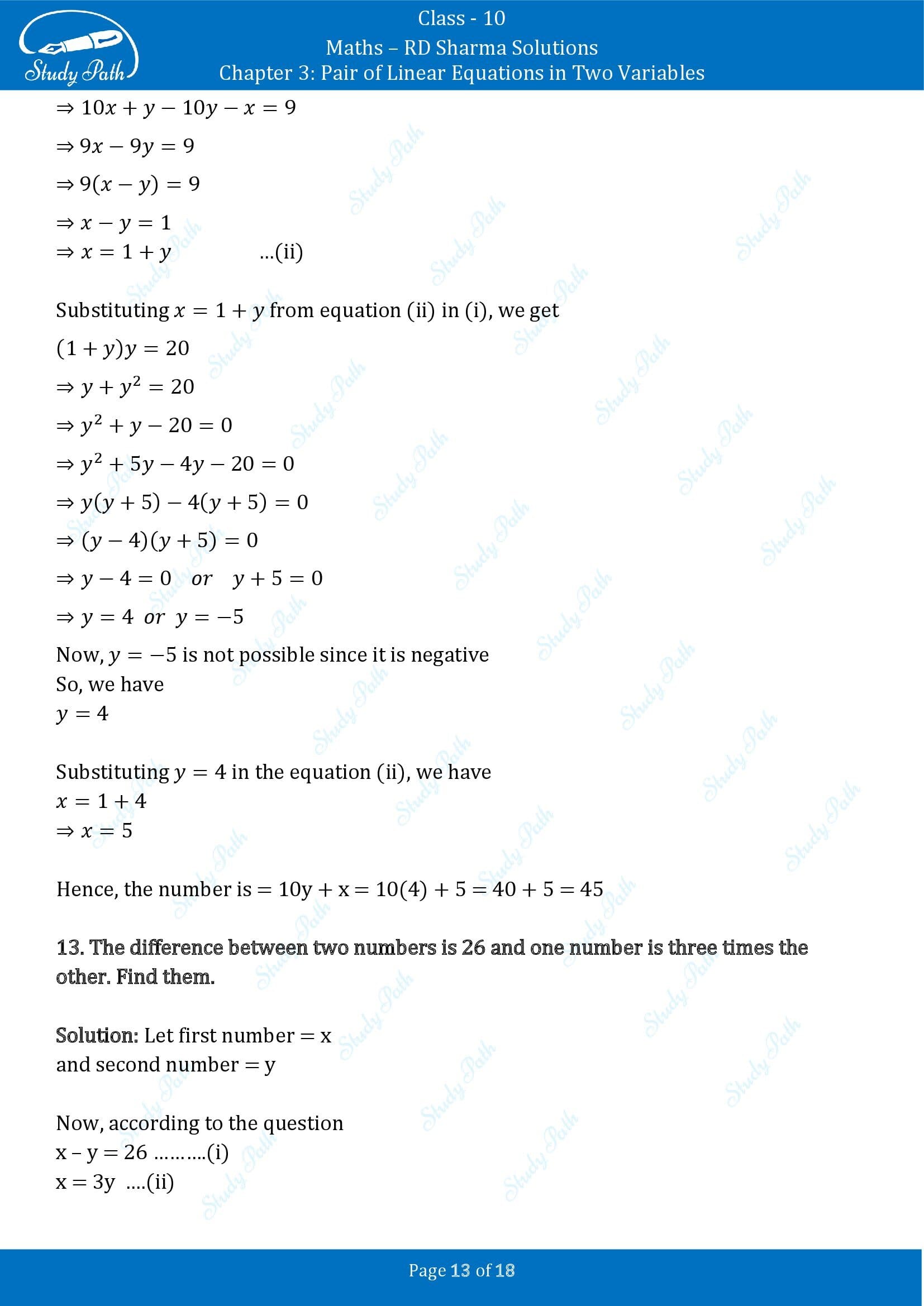 RD Sharma Solutions Class 10 Chapter 3 Pair of Linear Equations in Two Variables Exercise 3.7 00013
