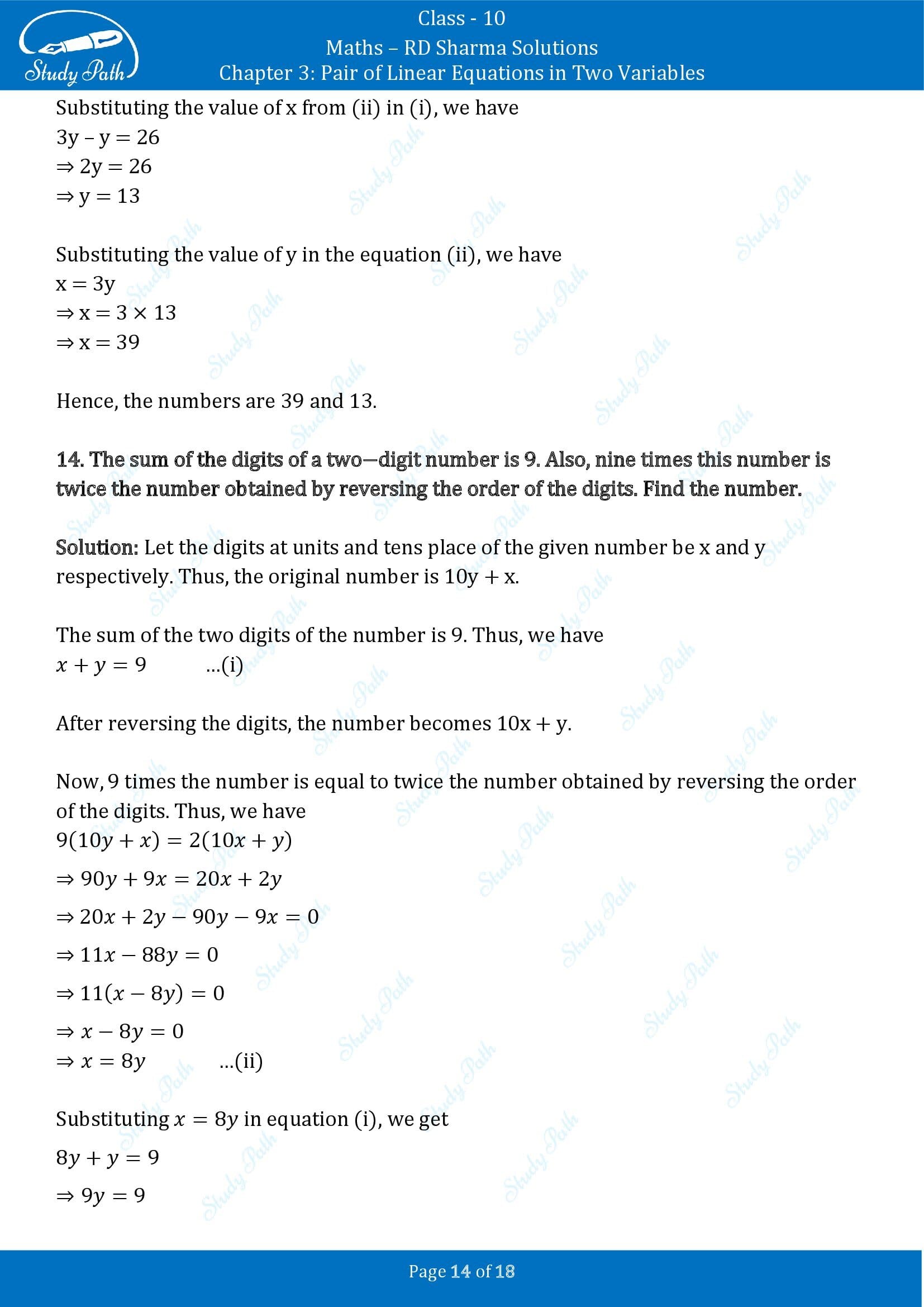RD Sharma Solutions Class 10 Chapter 3 Pair of Linear Equations in Two Variables Exercise 3.7 00014