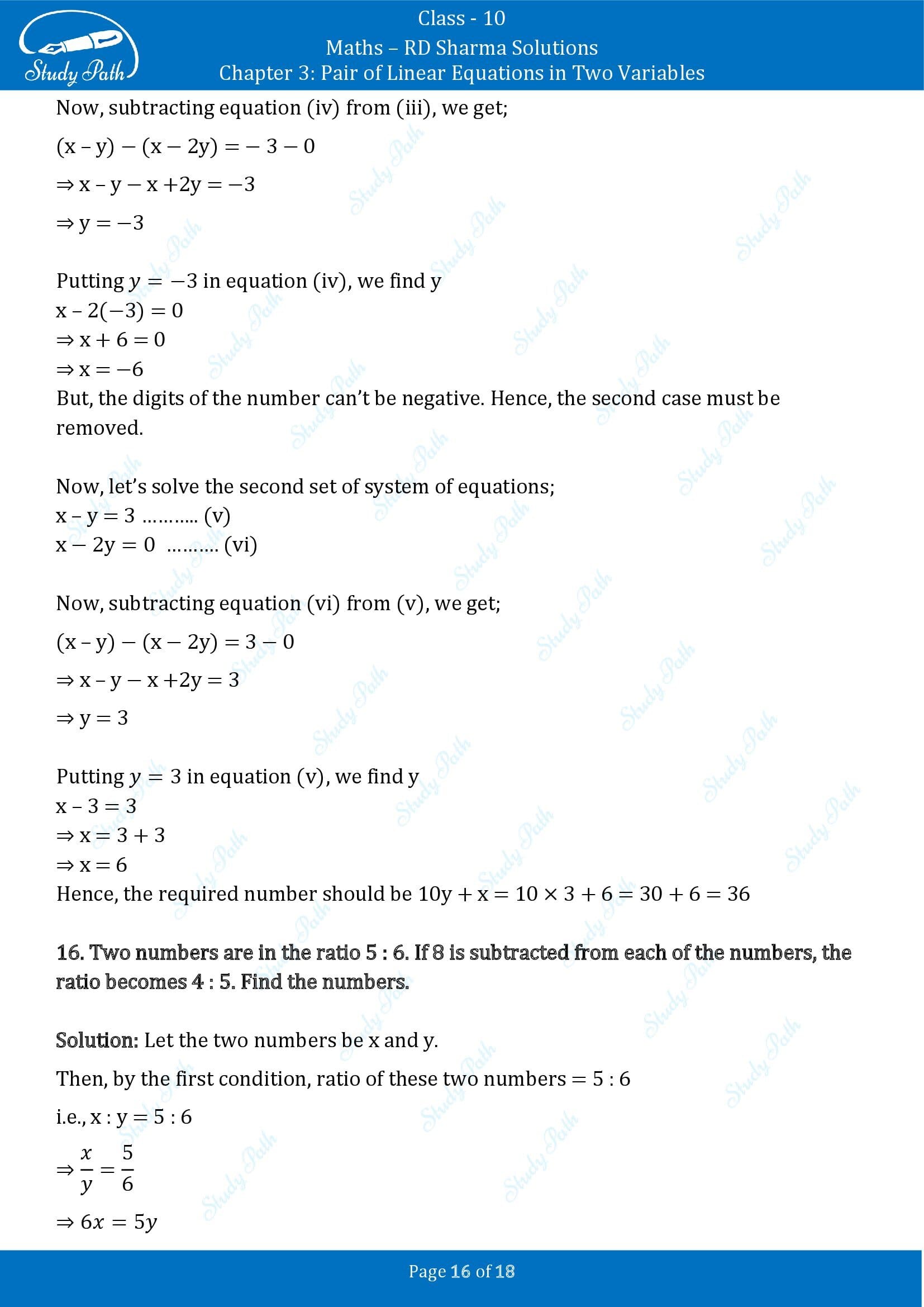 RD Sharma Solutions Class 10 Chapter 3 Pair of Linear Equations in Two Variables Exercise 3.7 00016