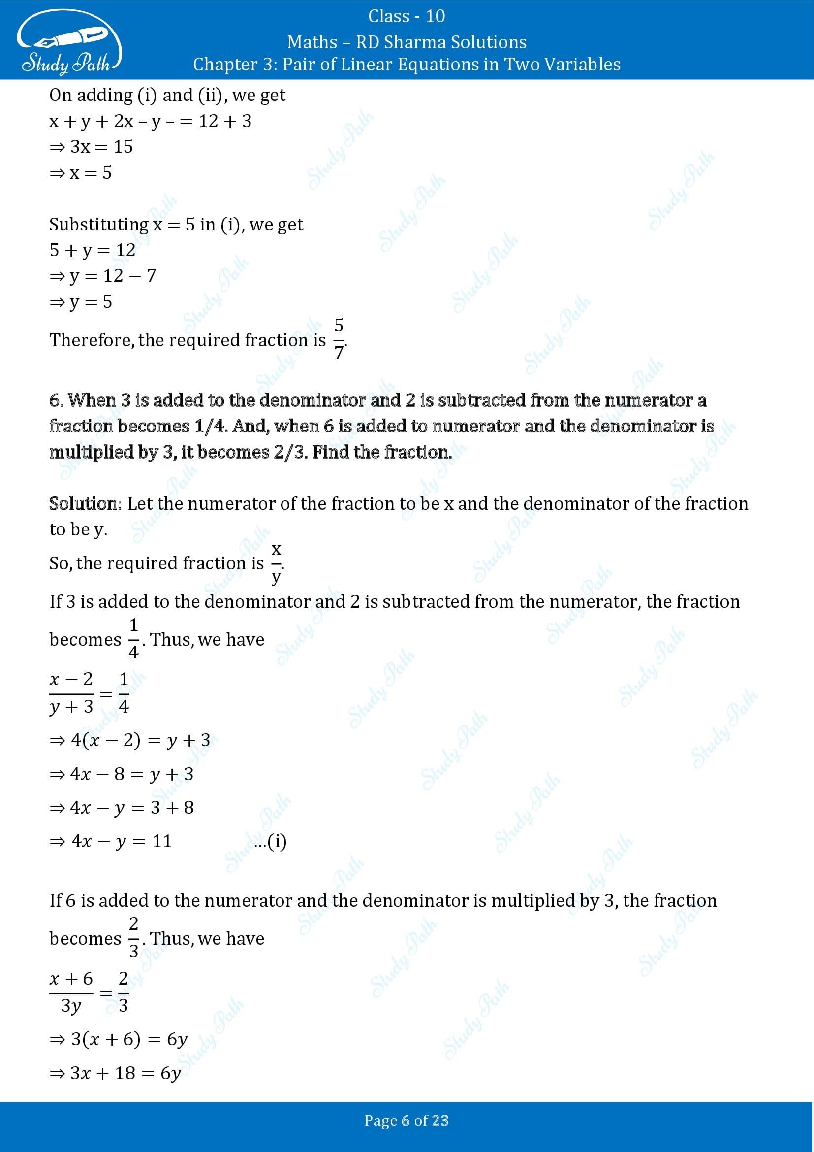 RD Sharma Solutions Class 10 Chapter 3 Pair of Linear Equations in Two Variables Exercise 3.8 00006