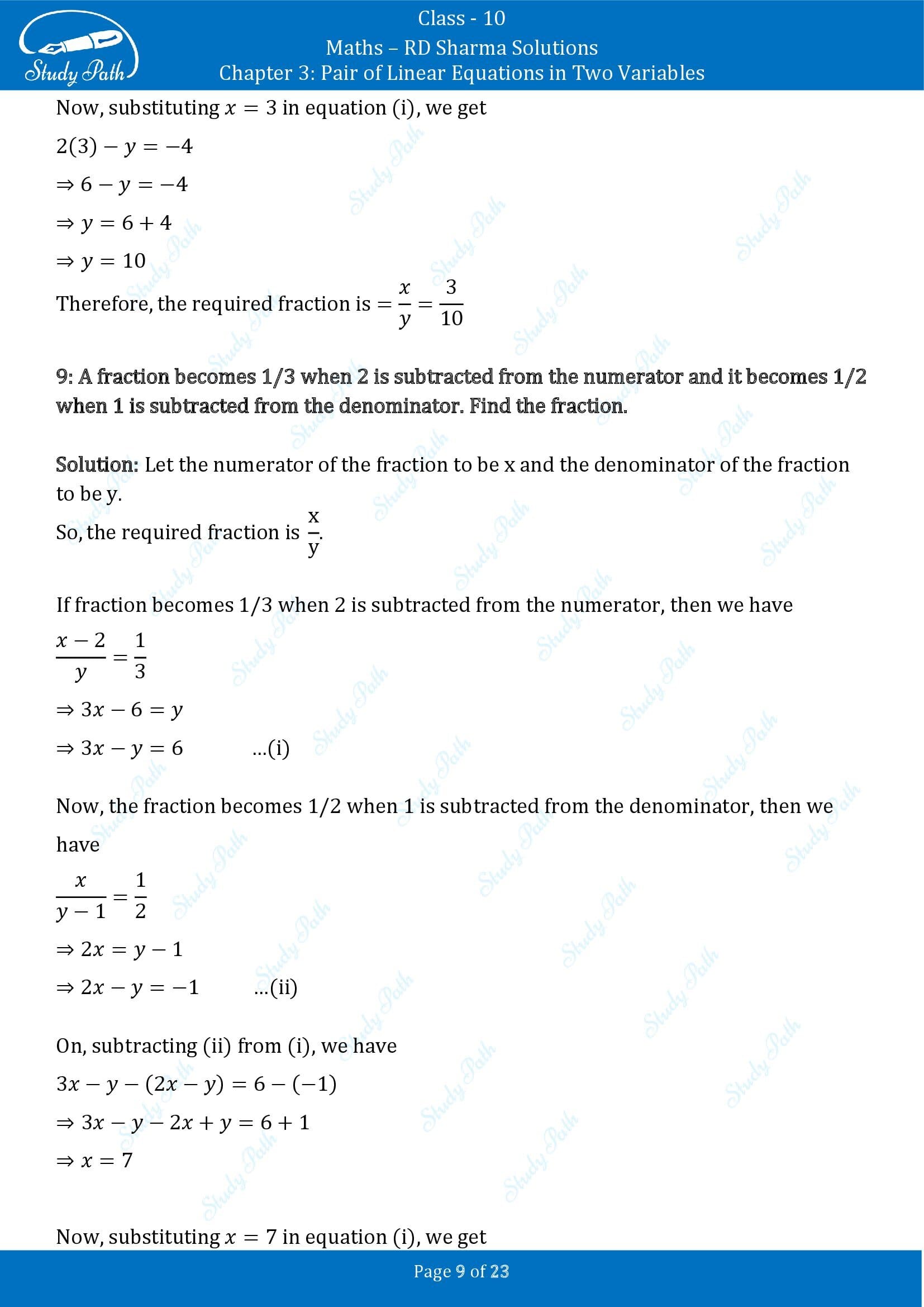 RD Sharma Solutions Class 10 Chapter 3 Pair of Linear Equations in Two Variables Exercise 3.8 00009